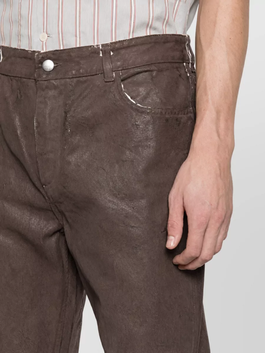 Marni Coated Mid-Rise Straight-Leg Denim Jeans