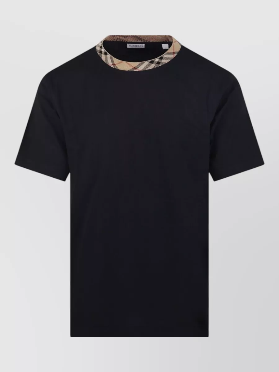Burberry checked trim cotton t-shirt