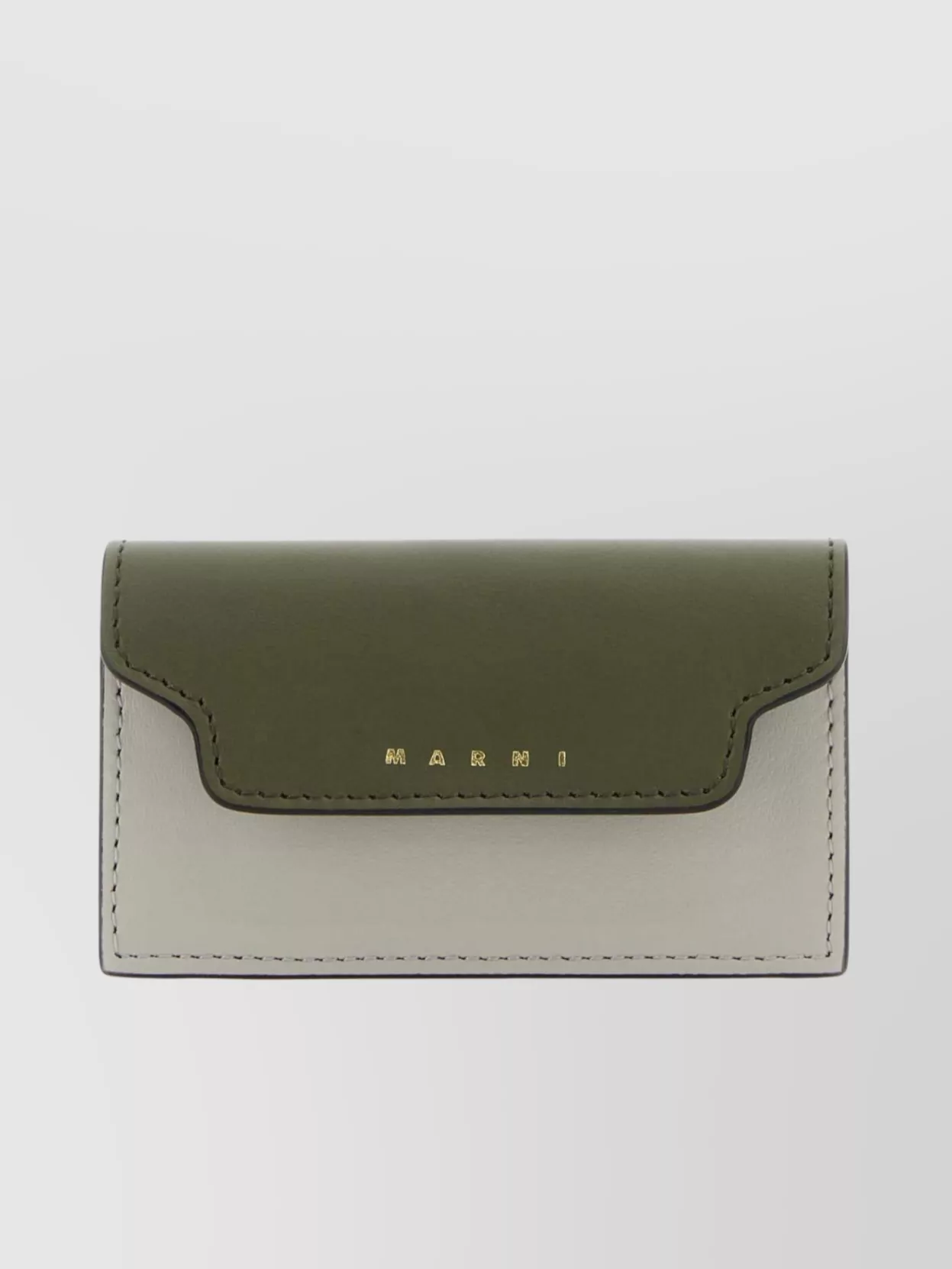 Shop Marni Leather Card Holder Contrast Stitching