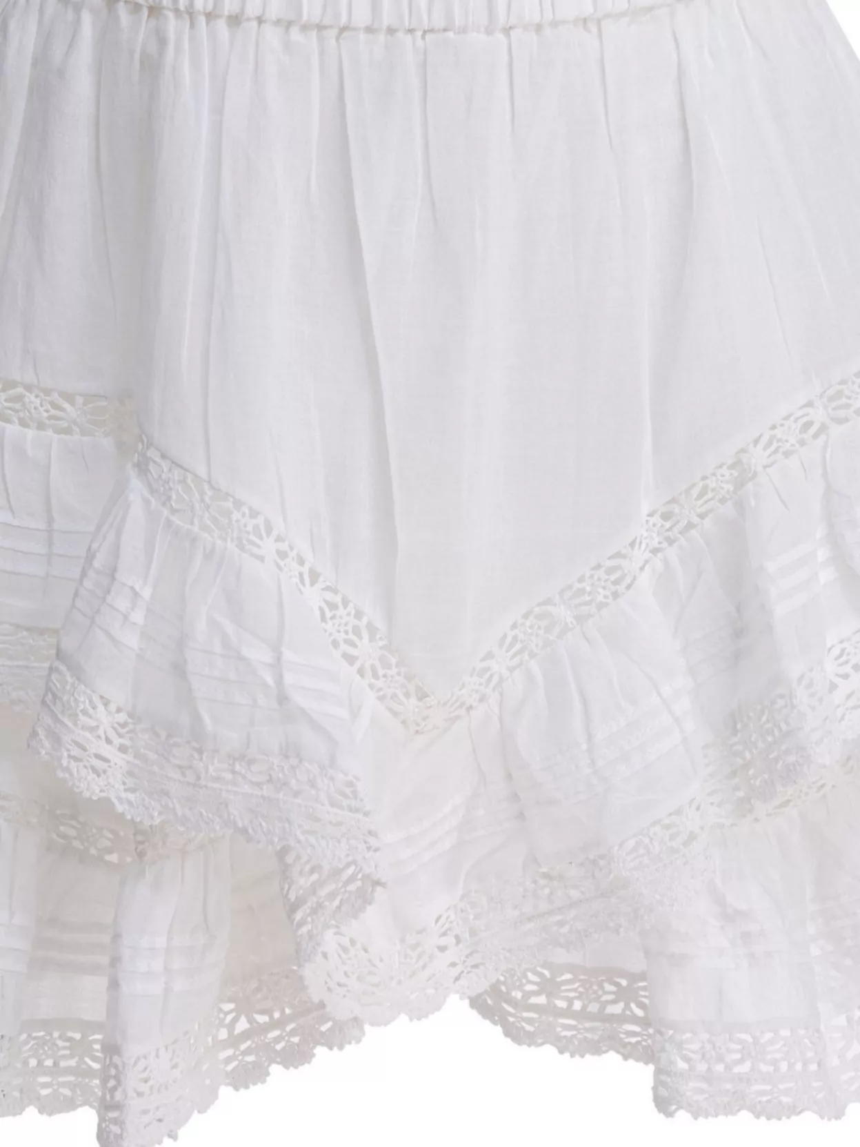 Isabel Marant Étoile Layered Lace Trim Skirts With Ruffled Hem In White