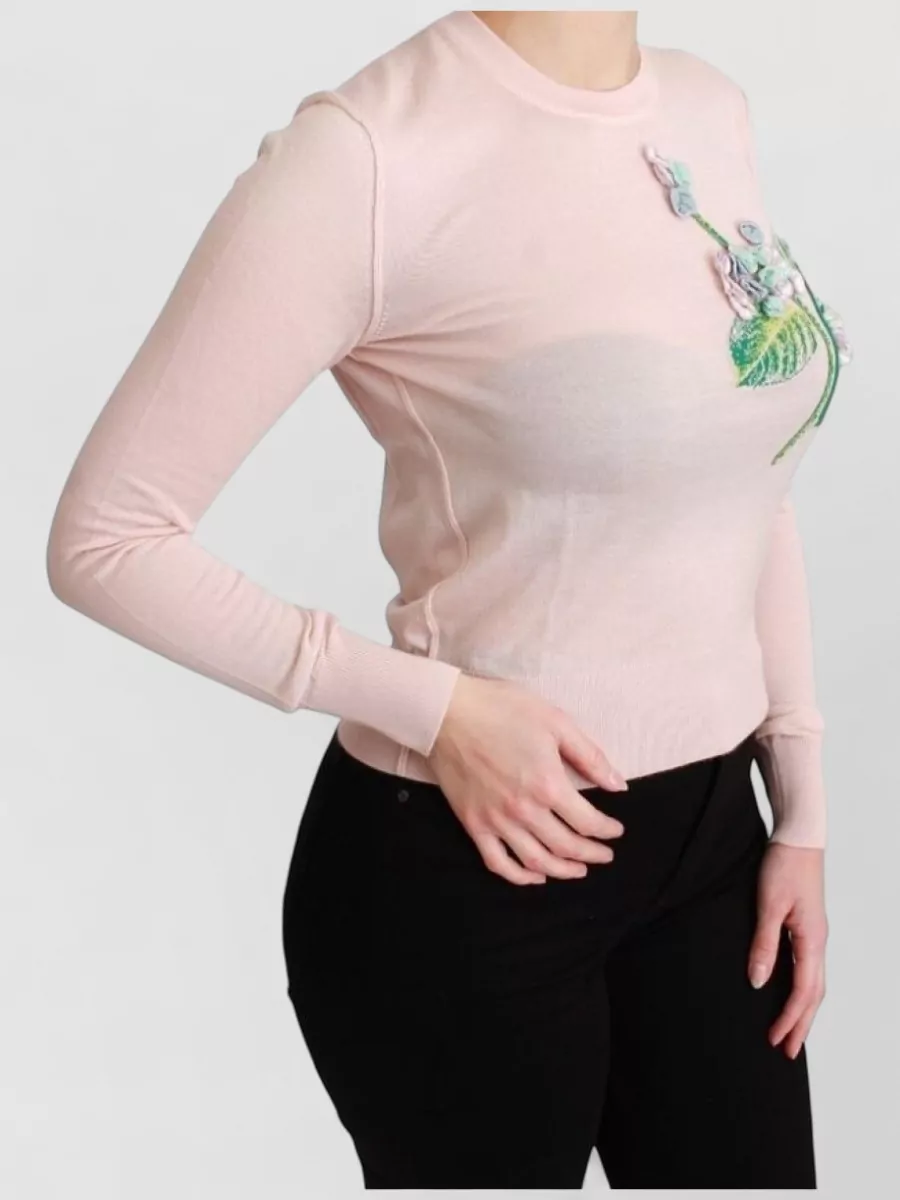 Dolce&Gabbana Cashmere Silk Floral Pullover Sweater
