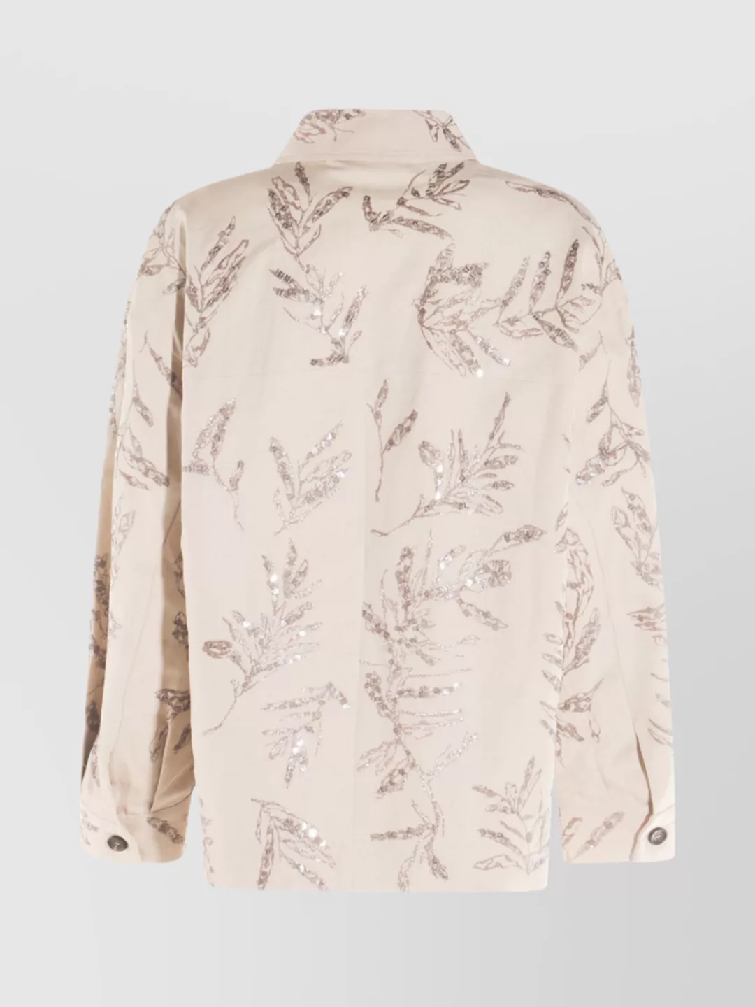 Brunello Cucinelli Sequin Embellished Casual Top With Buttoned Cuffs