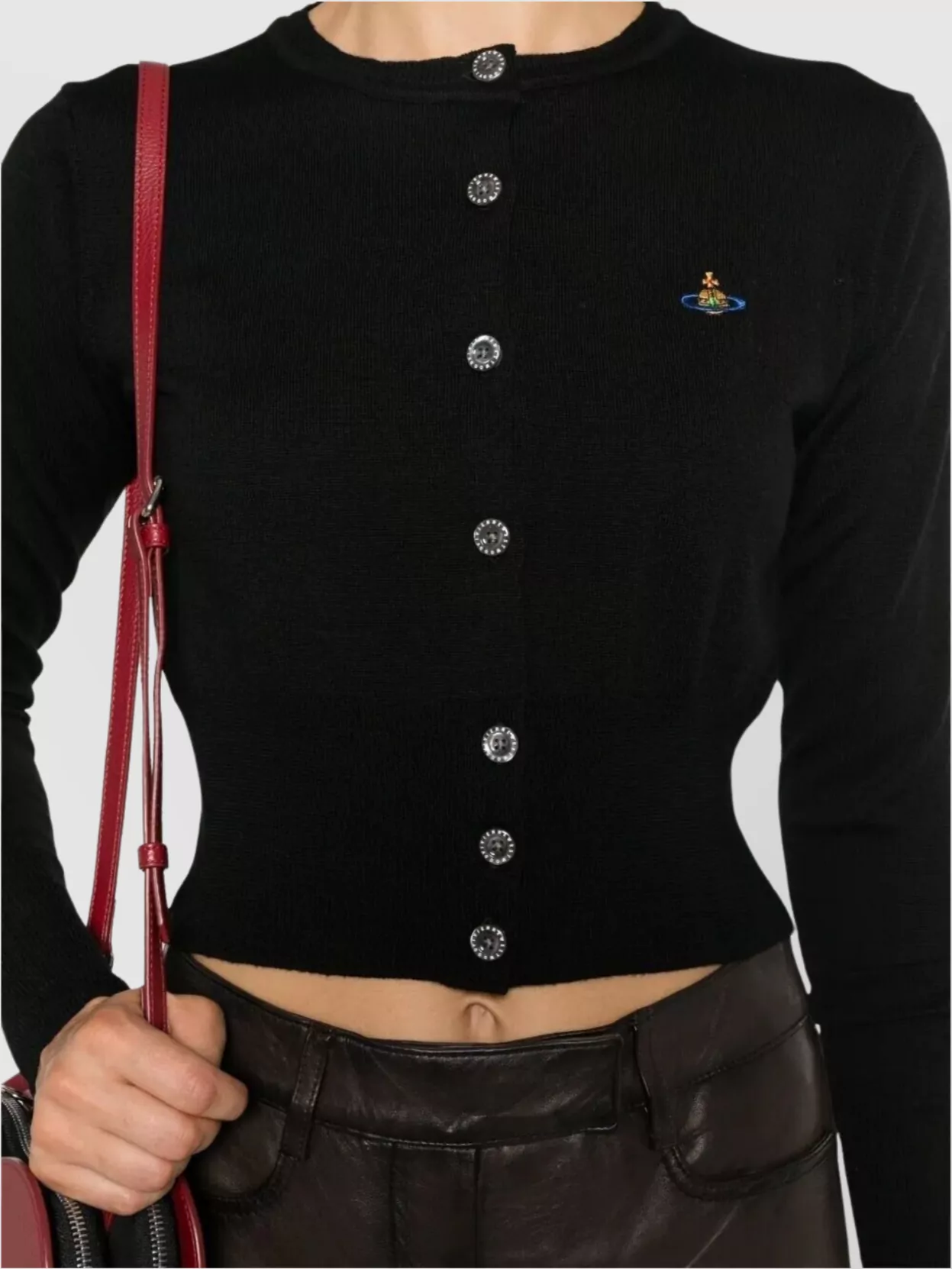 Vivienne Westwood Wool Cropped Cardigan Long Sleeves