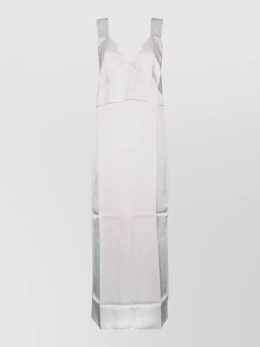 Totême V Neck Slip Midi Dress Slit
