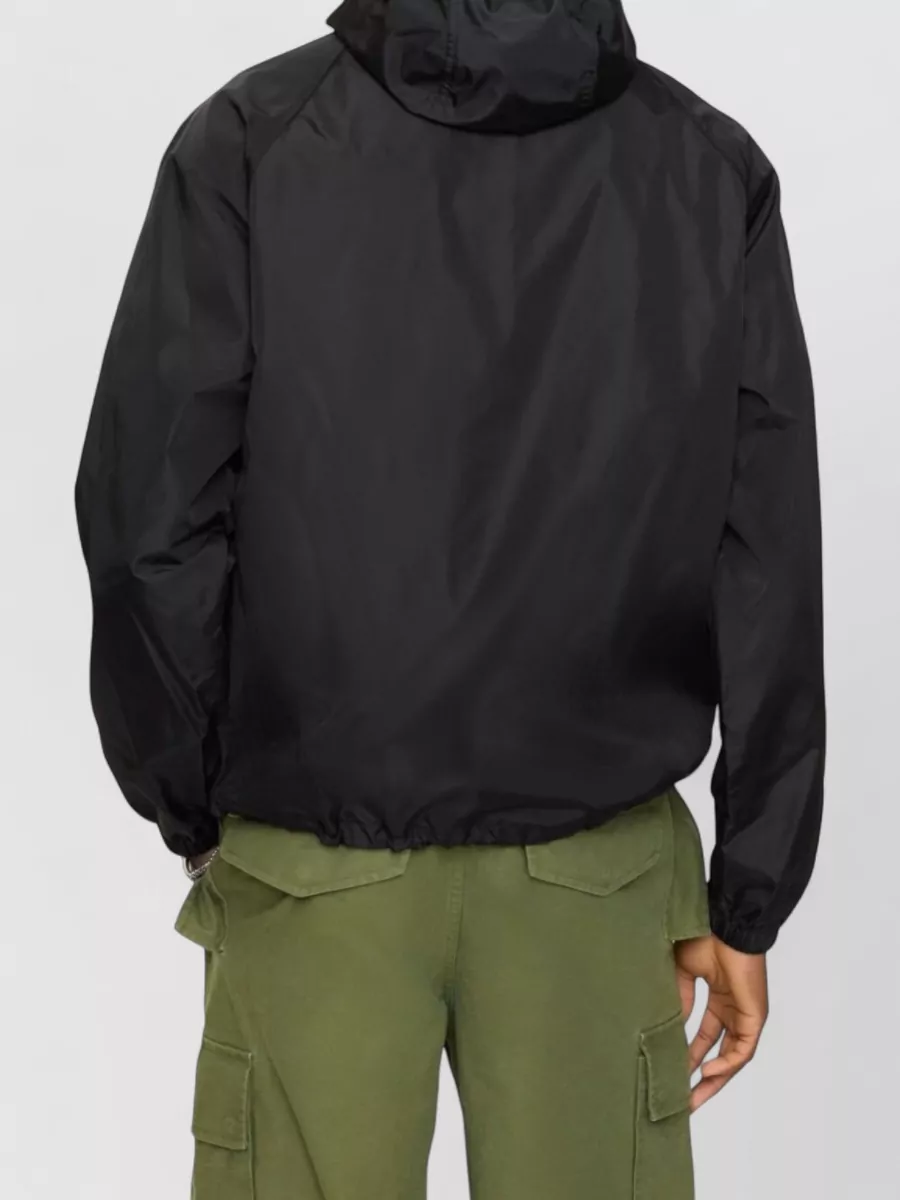 Burberry Hooded Raglan Jacket Nylon And Silk Blend