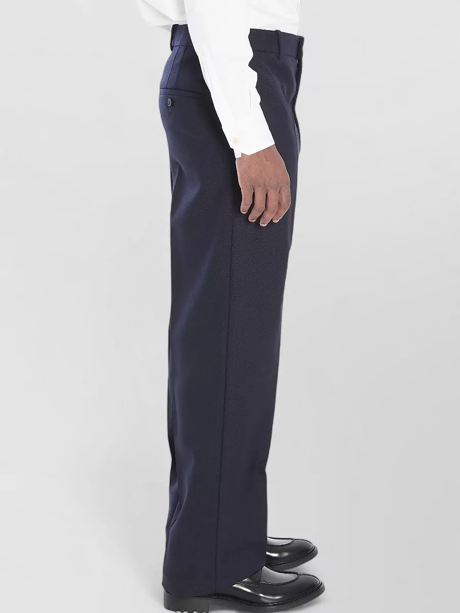 Saint Laurent Wool Trousers Low Rise Wide Leg