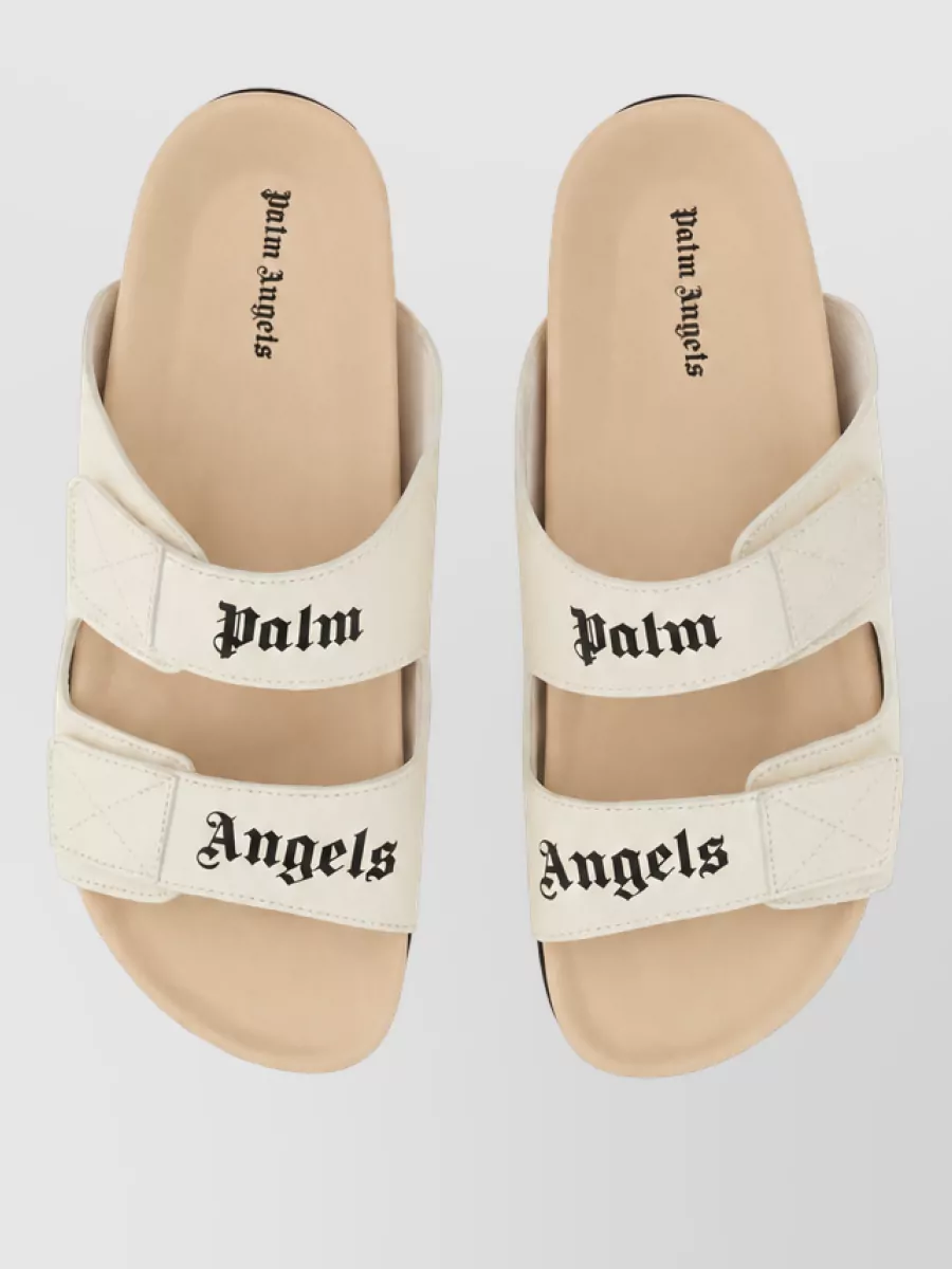 Palm Angels Leather Logo Slides