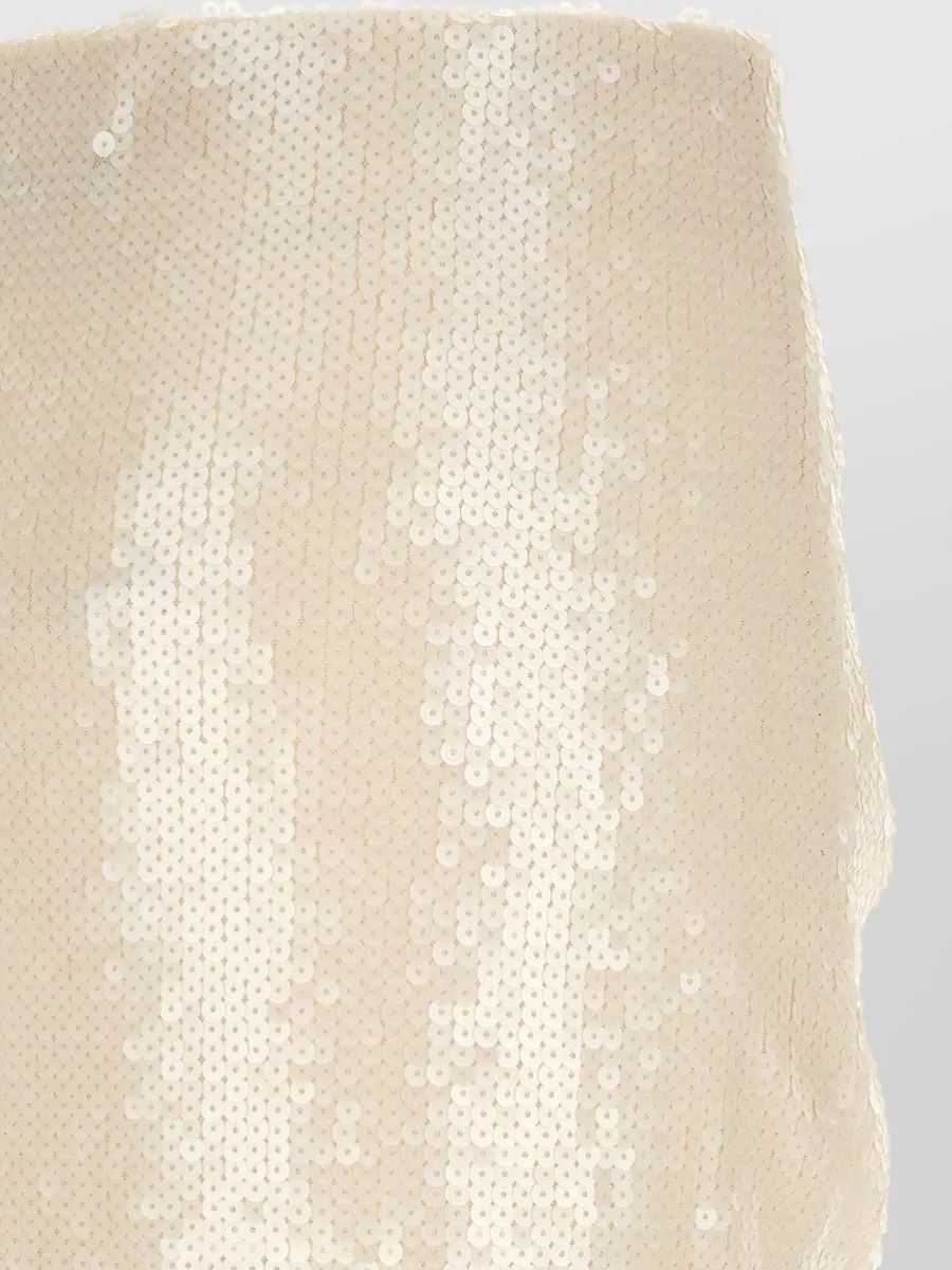Rotate Birger Christensen Sequined Draped Asymmetric Knot Midi Skirt