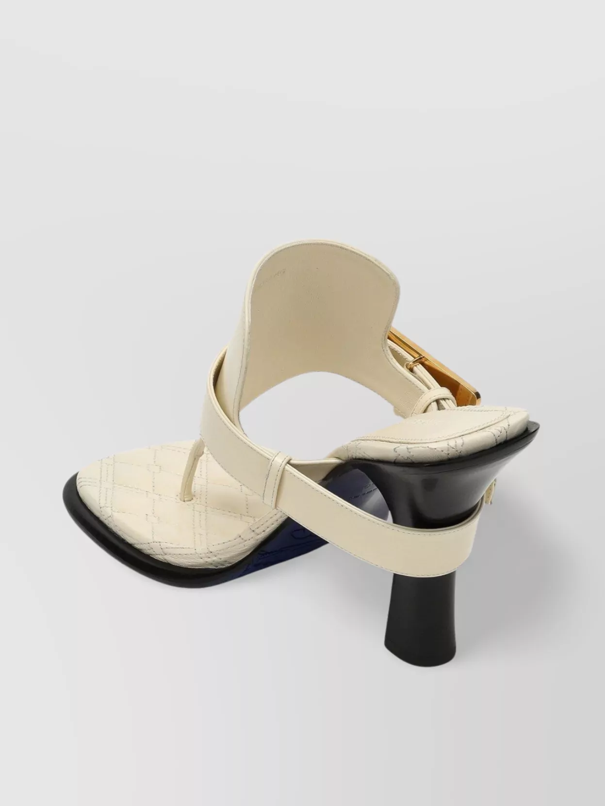 Burberry Quilted Block Heel Open Toe Sandals
