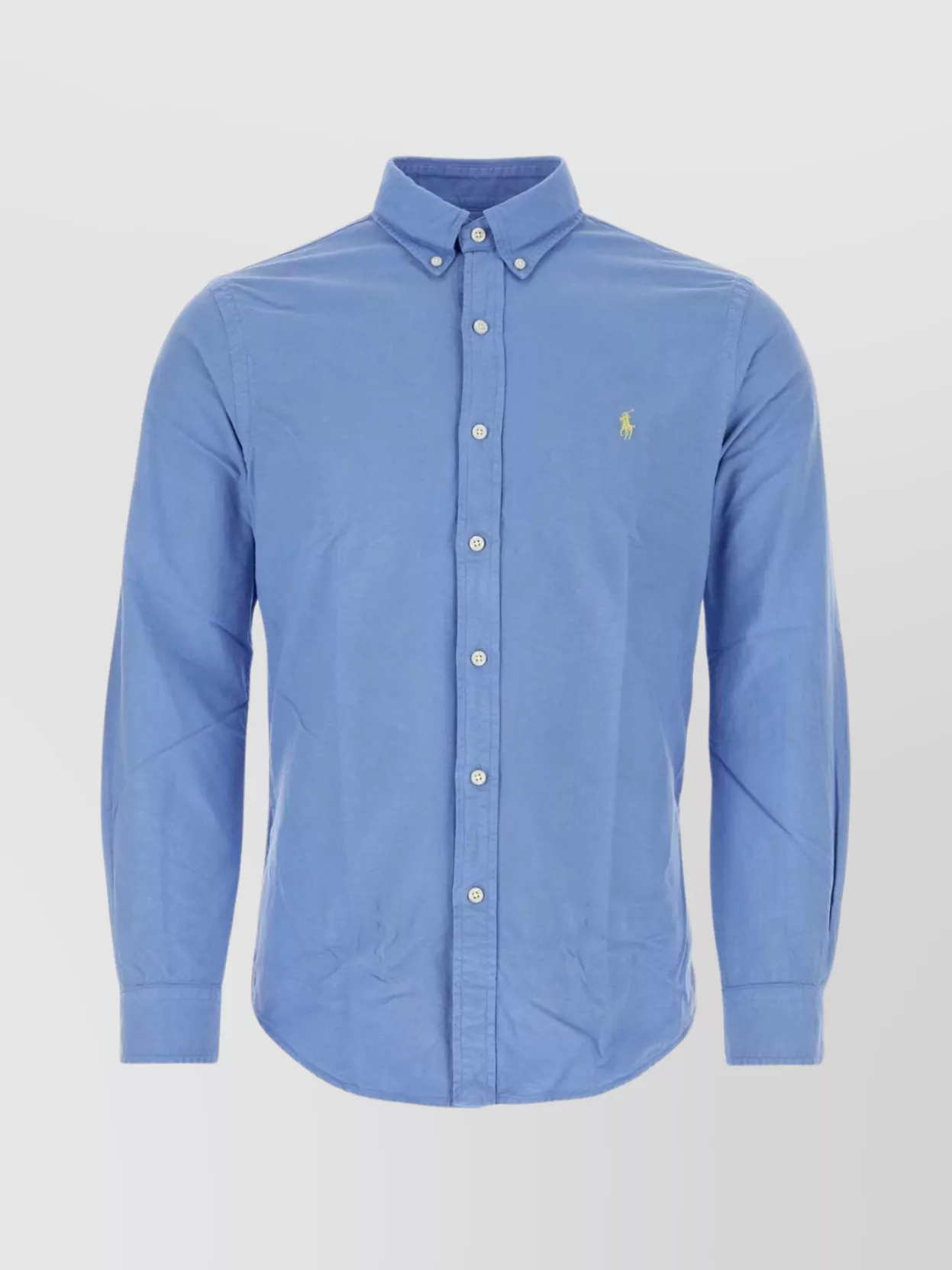 Shop Polo Ralph Lauren Buttoned Collar Oxford Shirt With Curved Hem