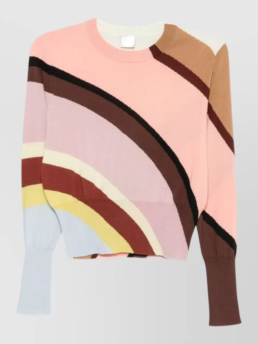 Paul Smith merino wool striped fine-knit crewneck sweater