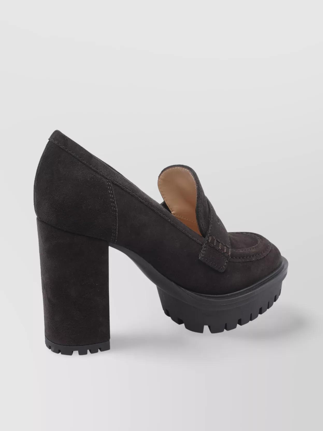 Gianvito Rossi Loafer Block Heel Chunky Sole Suede