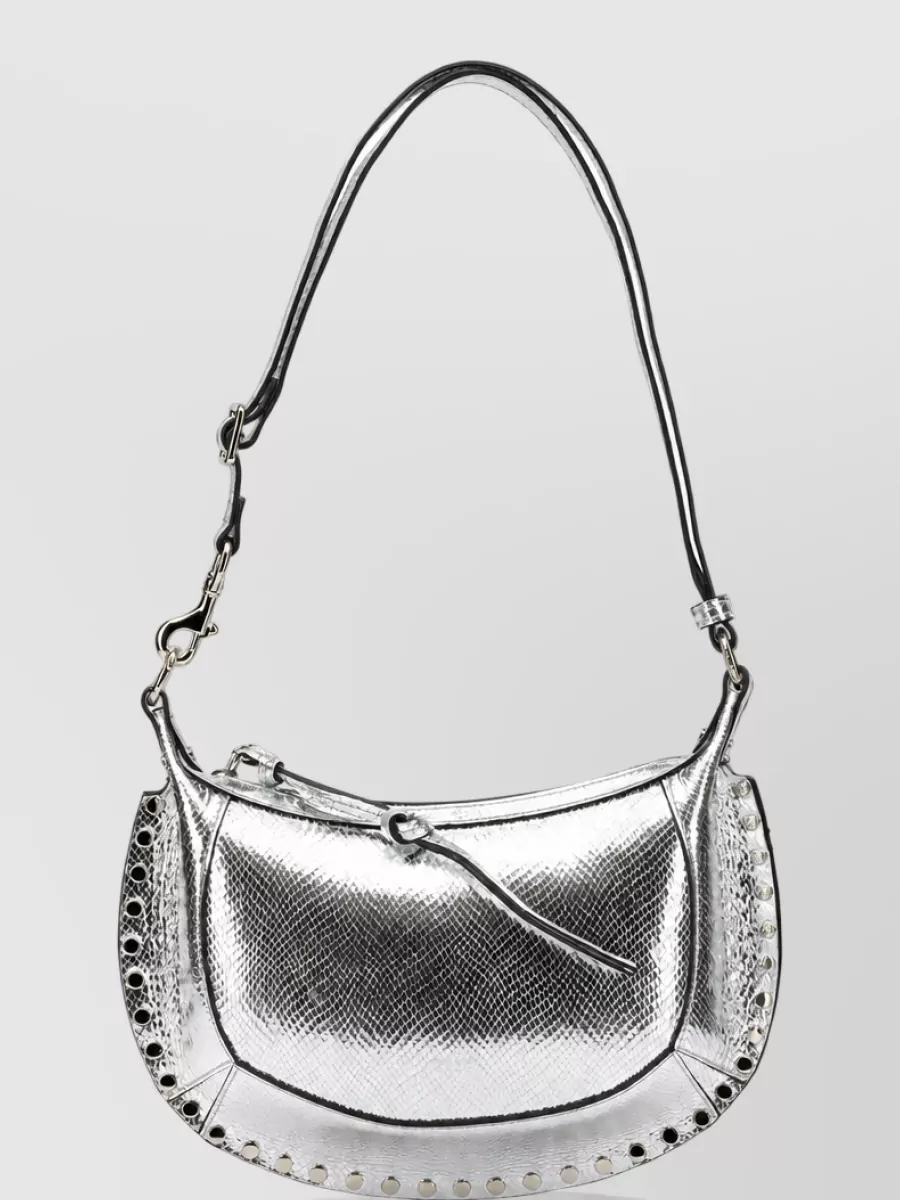 Isabel Marant Oskan Moon Small Leather Clutch Bag