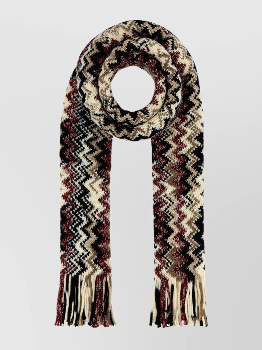 Shop Missoni Intricately Embroidered Wool Scarf In Multicoloured