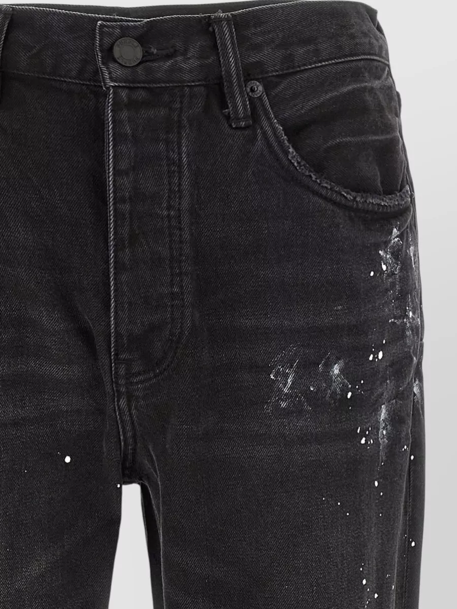 Purple Denim Mid-Rise Straight-Leg Jeans