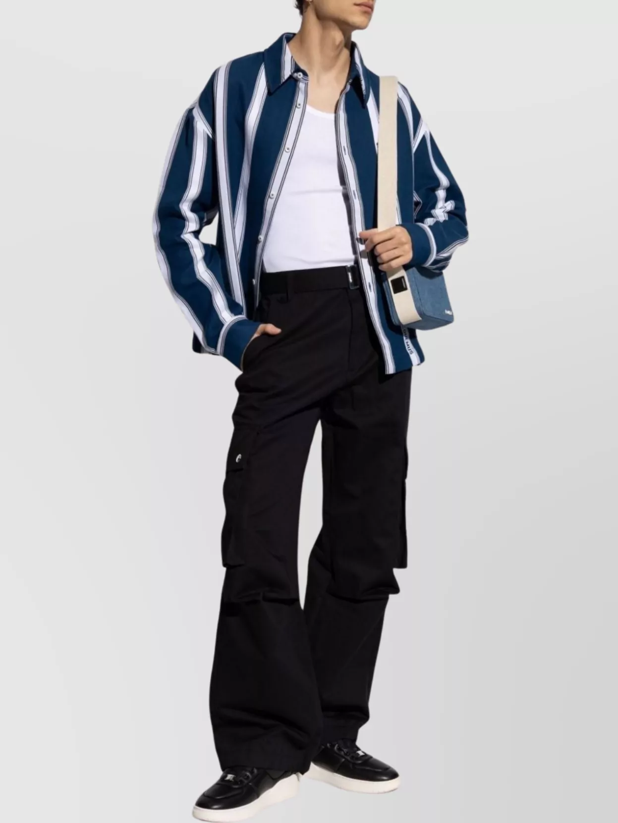 Jacquemus Wide Leg Cargo Trousers With Belted Waist