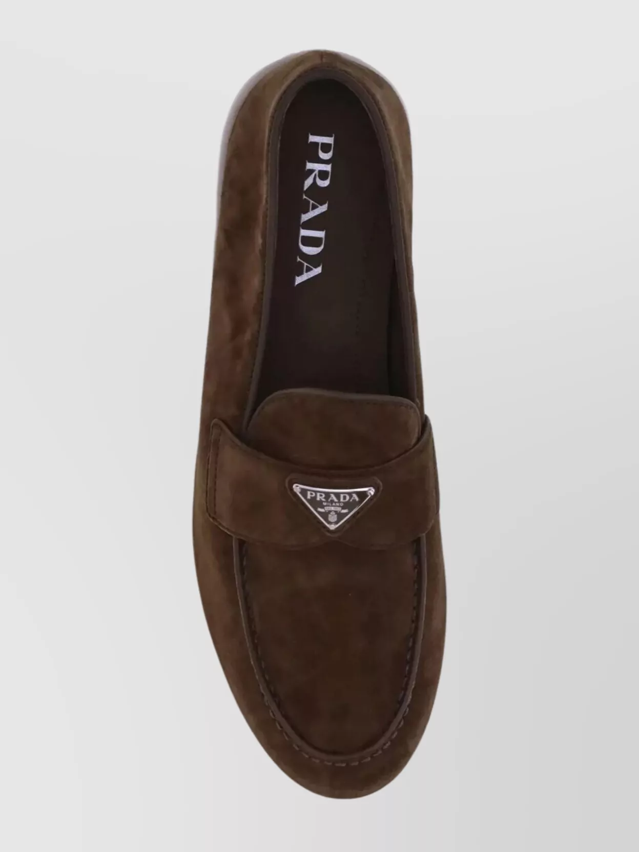 Prada Suede Loafers With Round Toe Design