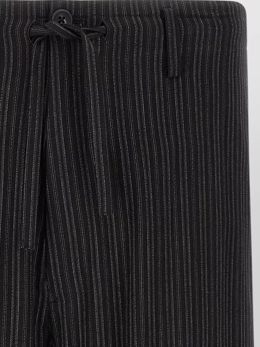 Yohji Yamamoto Pinstriped Cropped Wide-Leg Trousers
