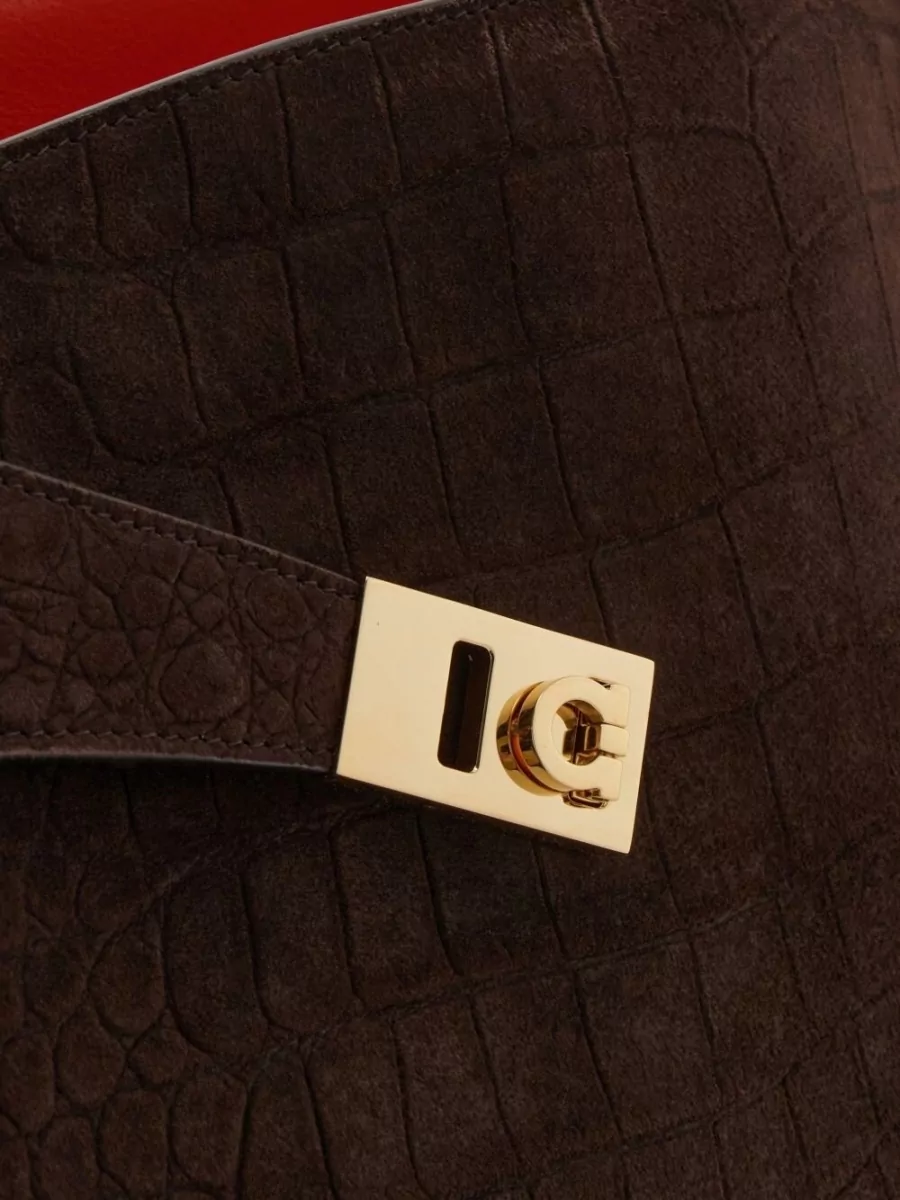 Ferragamo The Hug Bag Small Suede Leather Tote Bag