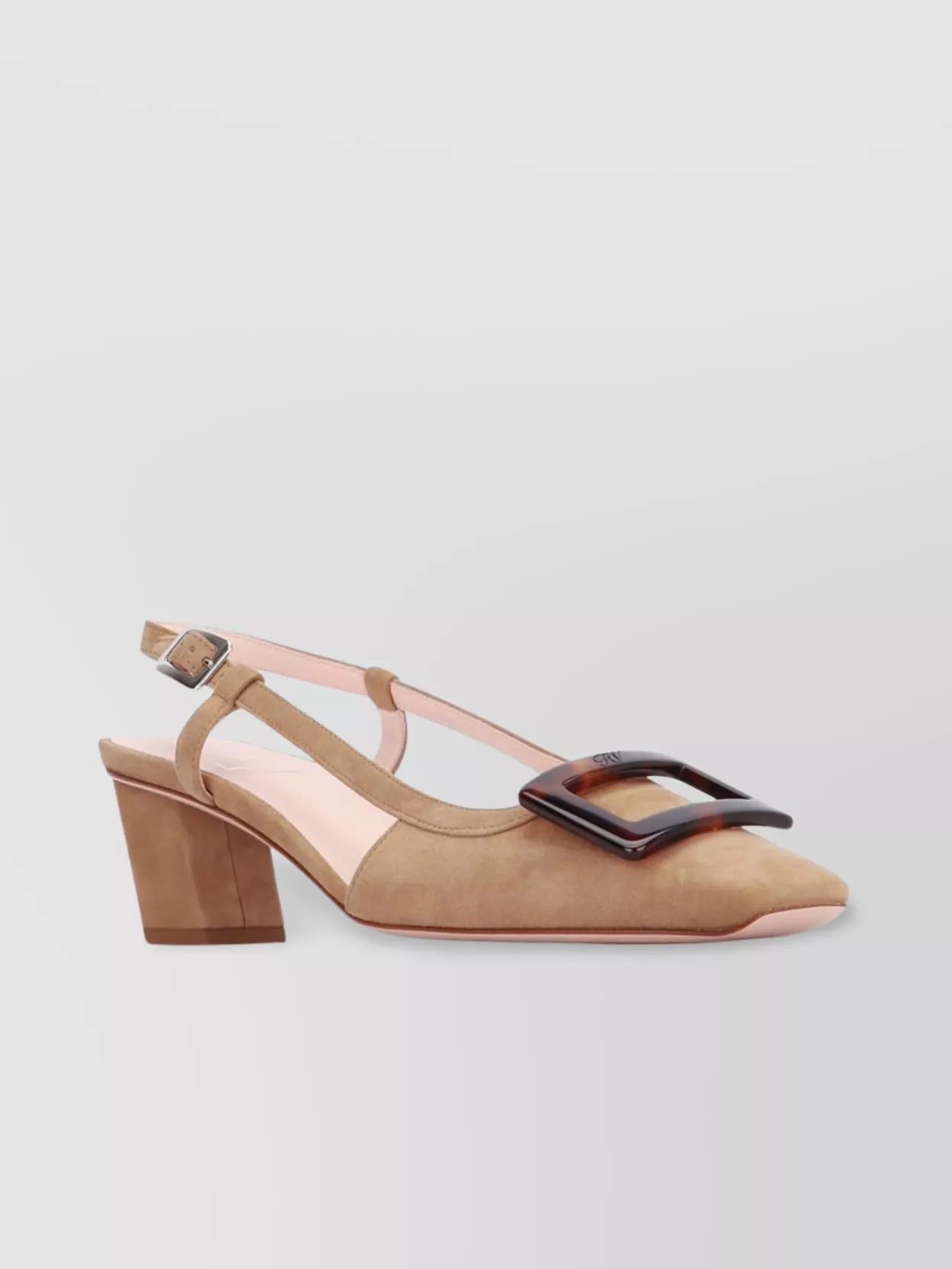 Roger Vivier Turtle Sling Back 45 Block Heel Pumps