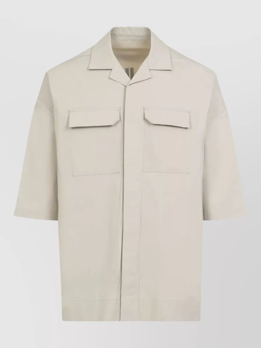 Rick Owens Cotton oversized short-sleeve shirt jacket