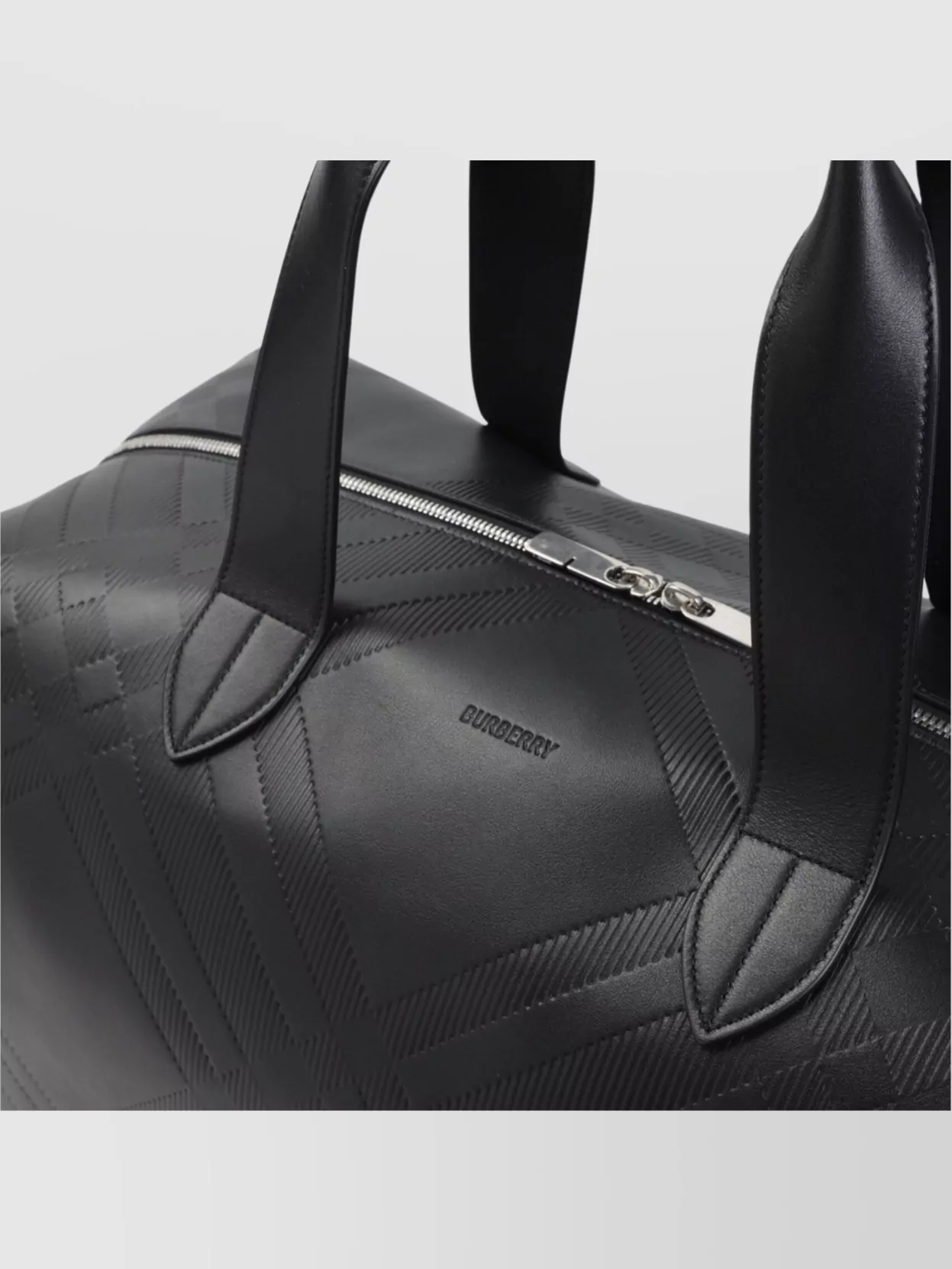 Burberry Signature Checked Leather Weekender Bag