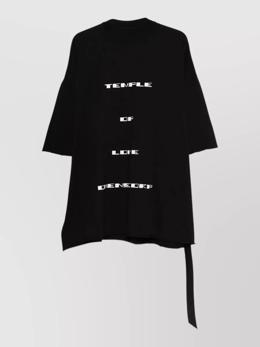 Rick Owens Drkshdw Cotton Temple Of Love Print Oversized T-Shirt