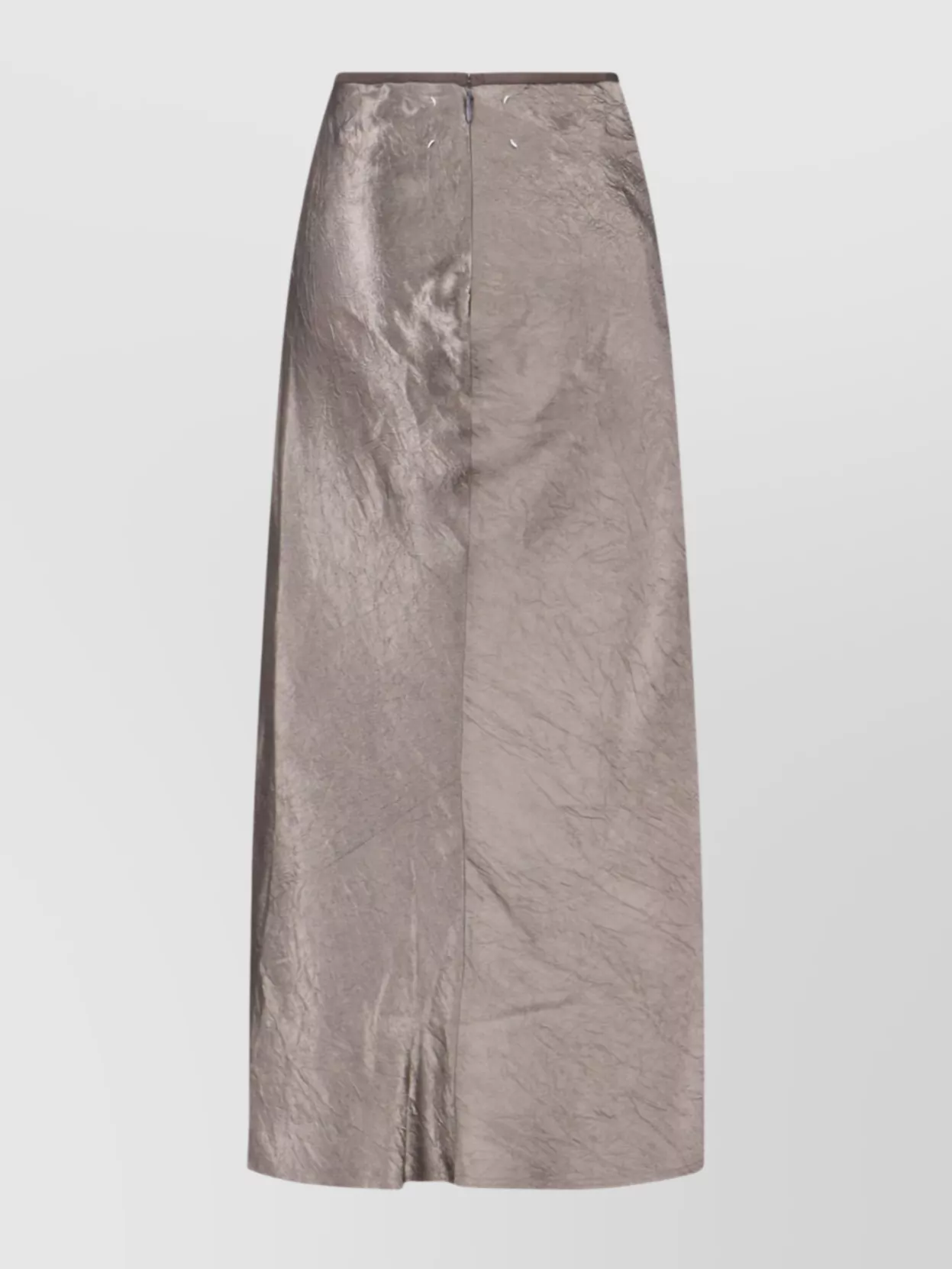 Maison Margiela Womens Taupe Crinkled-texture Regular-fit Woven Midi Skirt In Brown