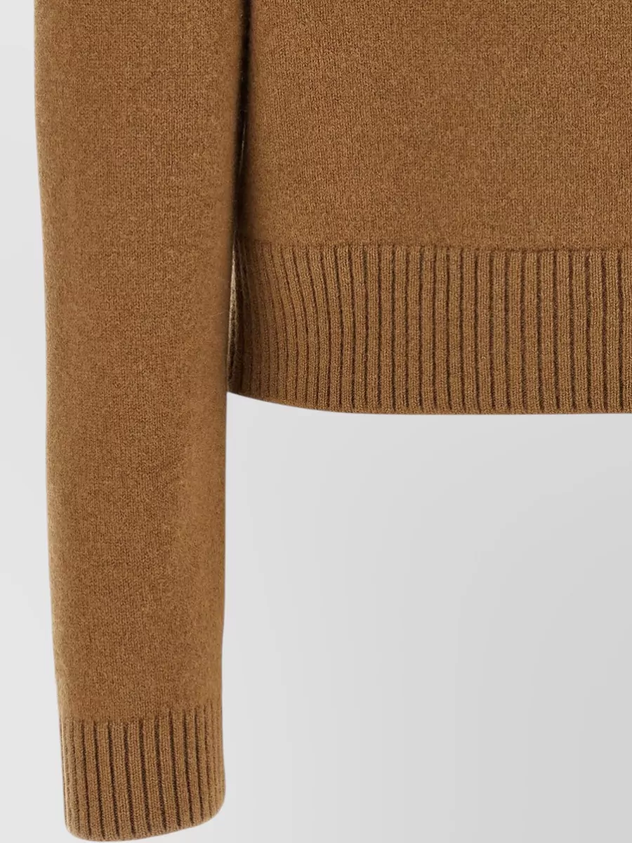 Róhe Cashmere Wool Ribbed Crewneck Cardigan