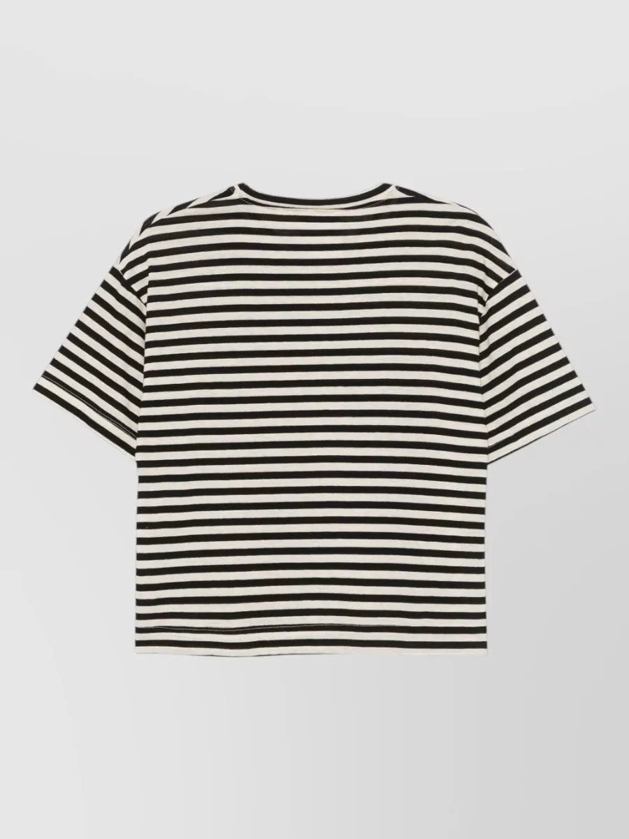 Semicouture Striped Cotton Linen T-Shirt