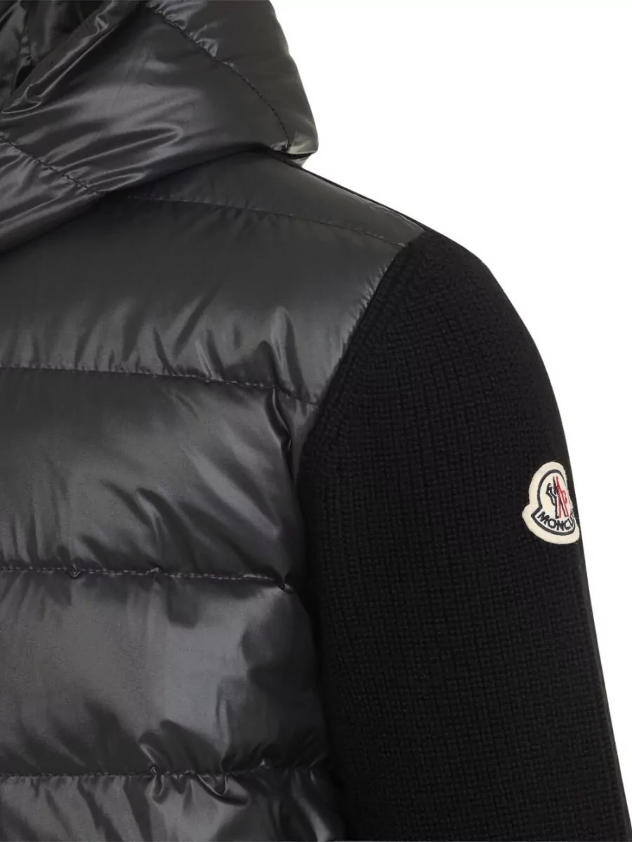 Moncler Wool Quilted Hooded Padded Cardigan
