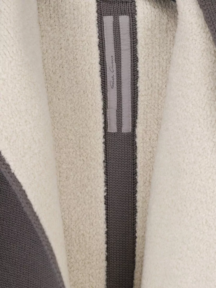 Rick Owens Ribbed-Hem Hooded Wool Cardigan