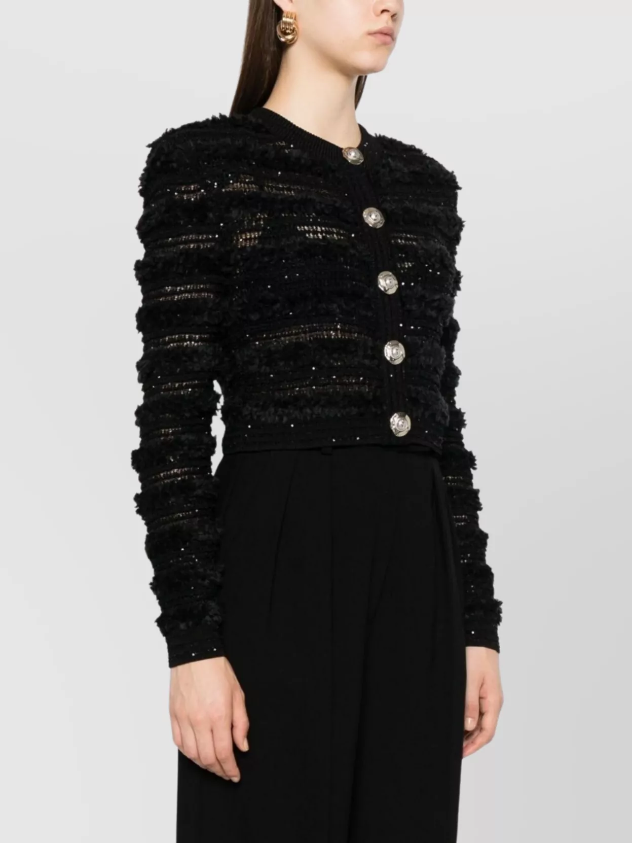Balmain Knitwear Cardigan Tweed Texture