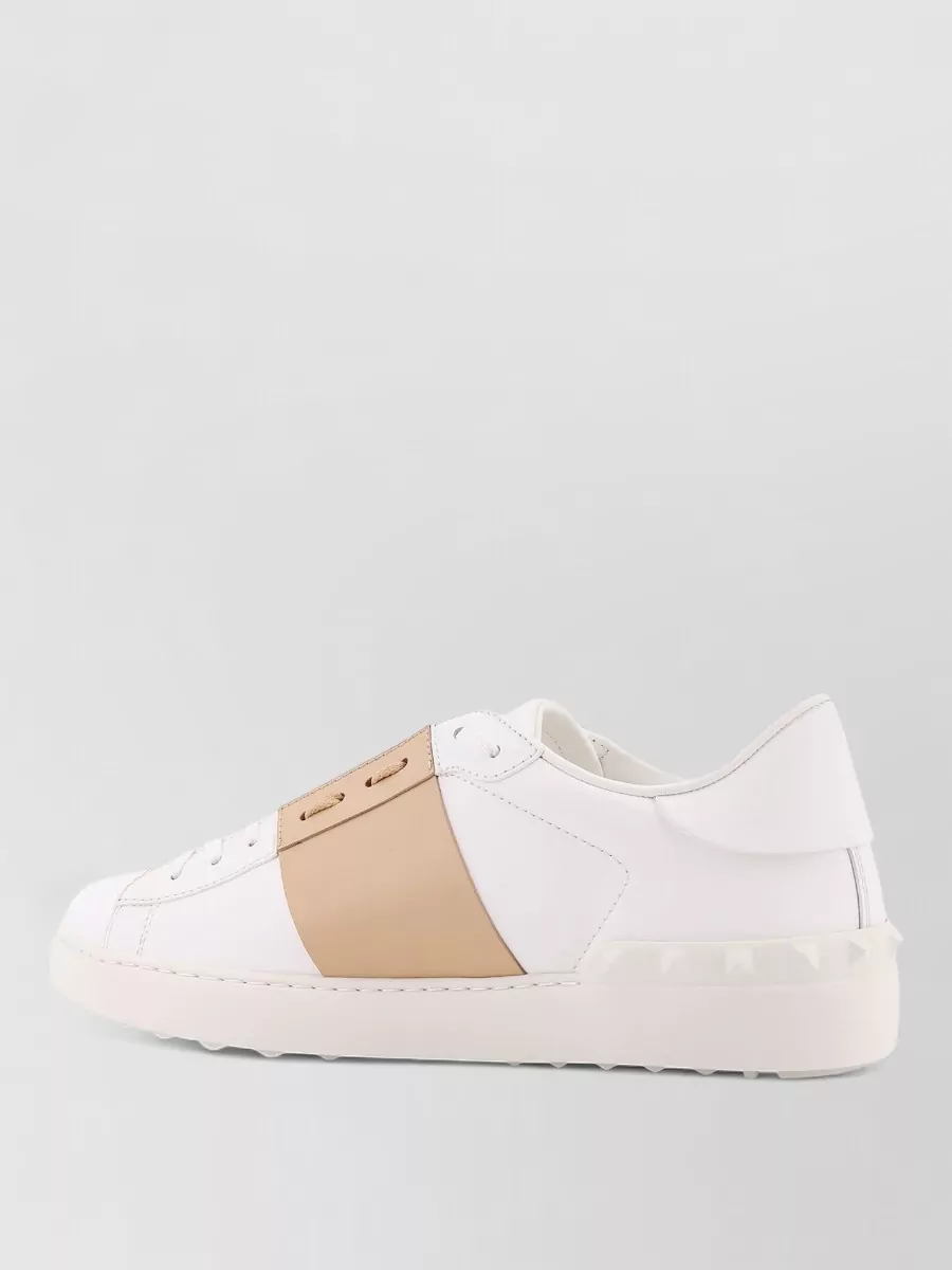 Valentino Garavani Leather Sneakers Iconic Stripe Rubber Studs