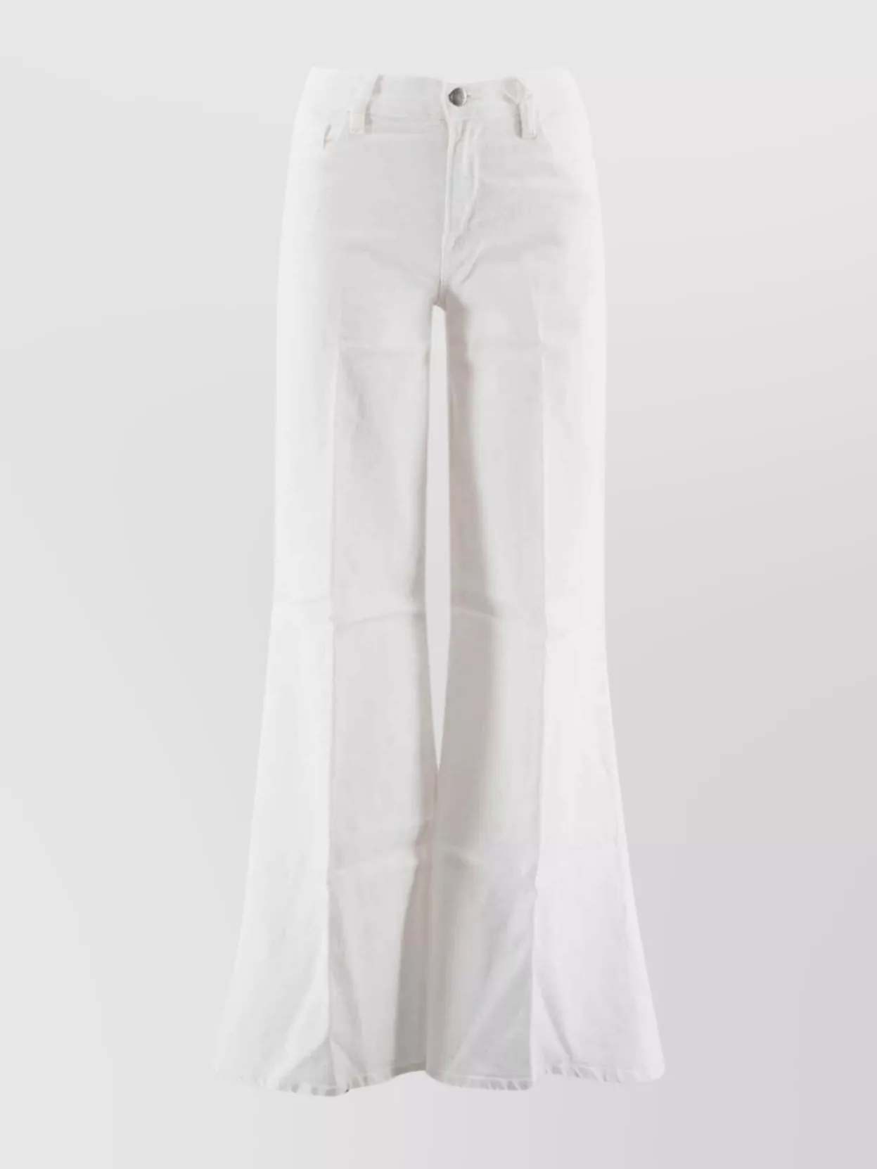 Shop Frame Flared Trousers With Belt Loops And Back Patch Pockets In White