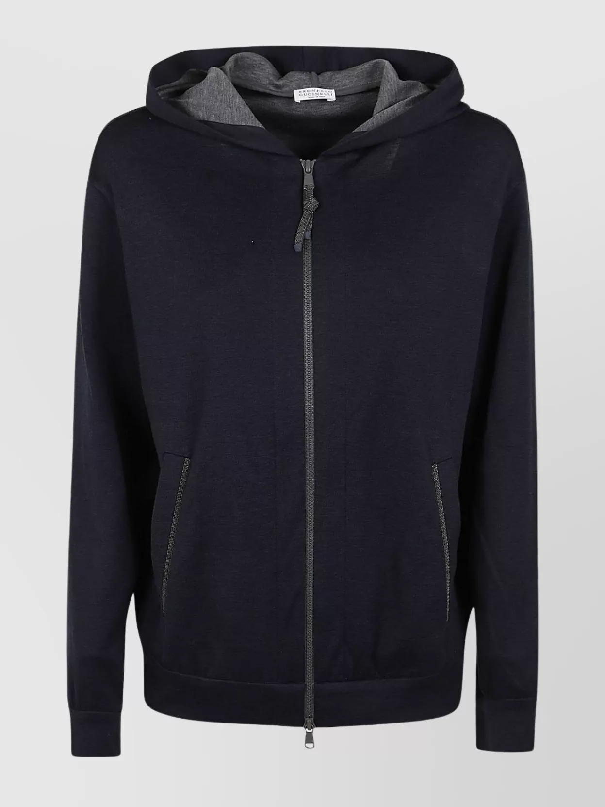 Brunello Cucinelli Hooded Top With Front Pockets And Ribbed Finish