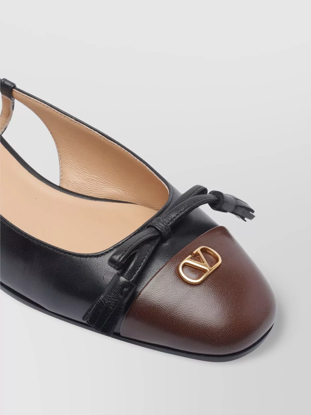 Valentino Valet Du Roi Leather Slingback Ballerina Flat
