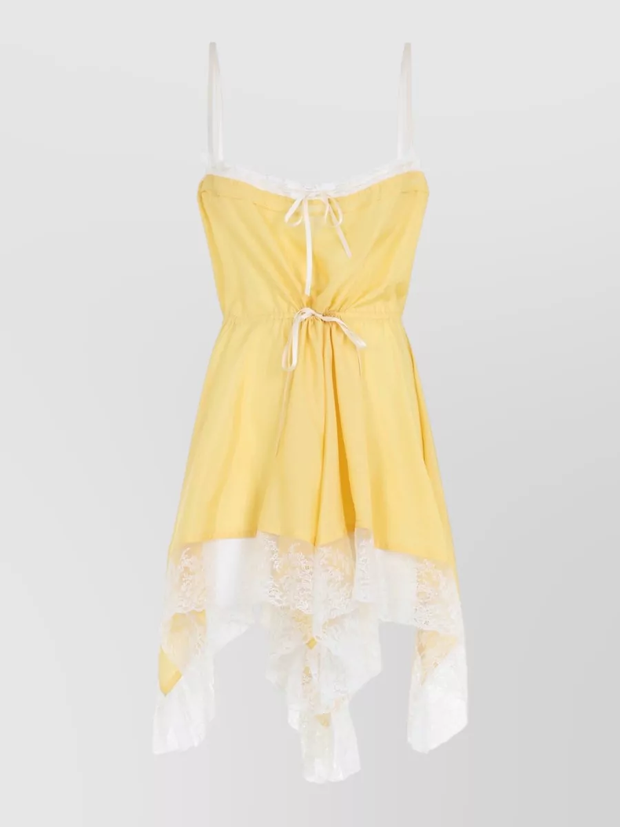 Saint Laurent Silk Lace-Detail Strapless Mini Nightdress
