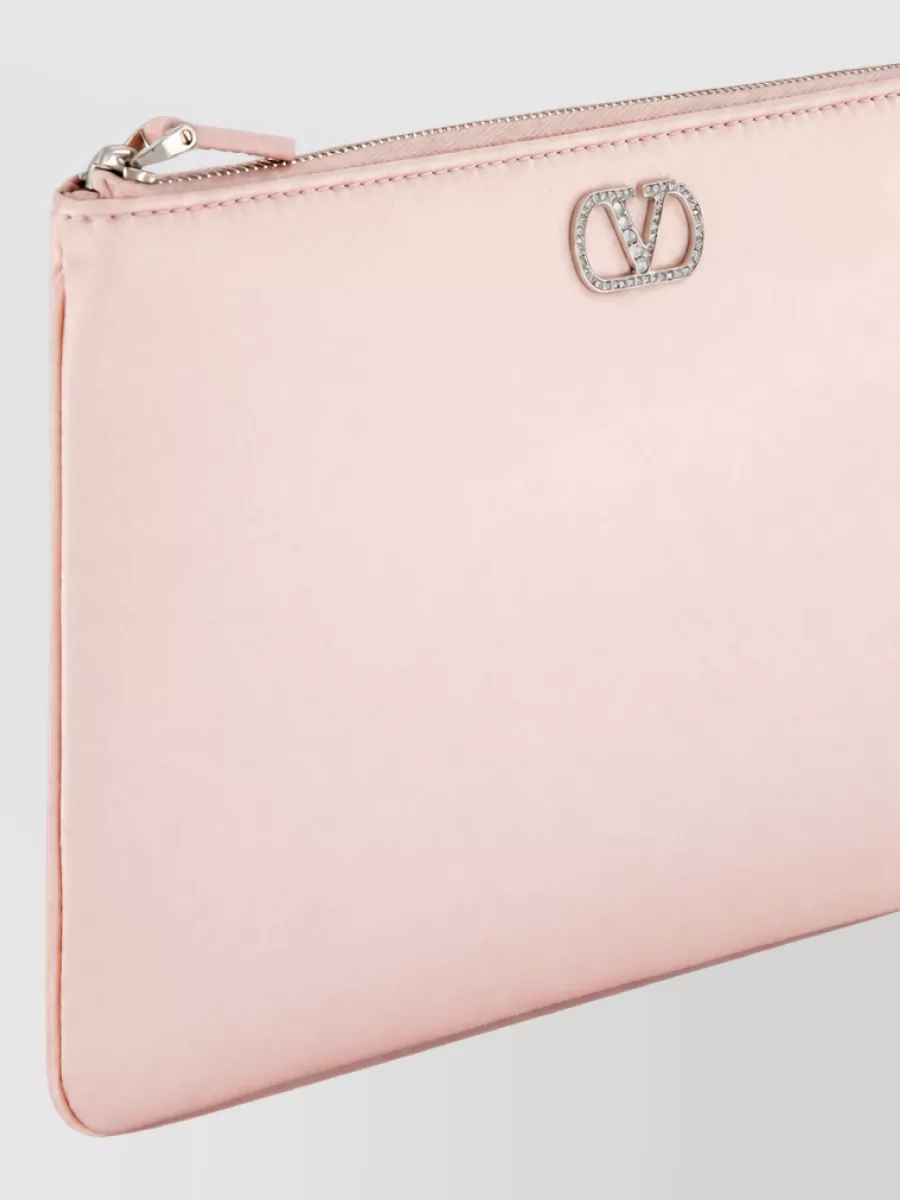 Valentino Garavani Vlogo Signature Leather Clutch Bag