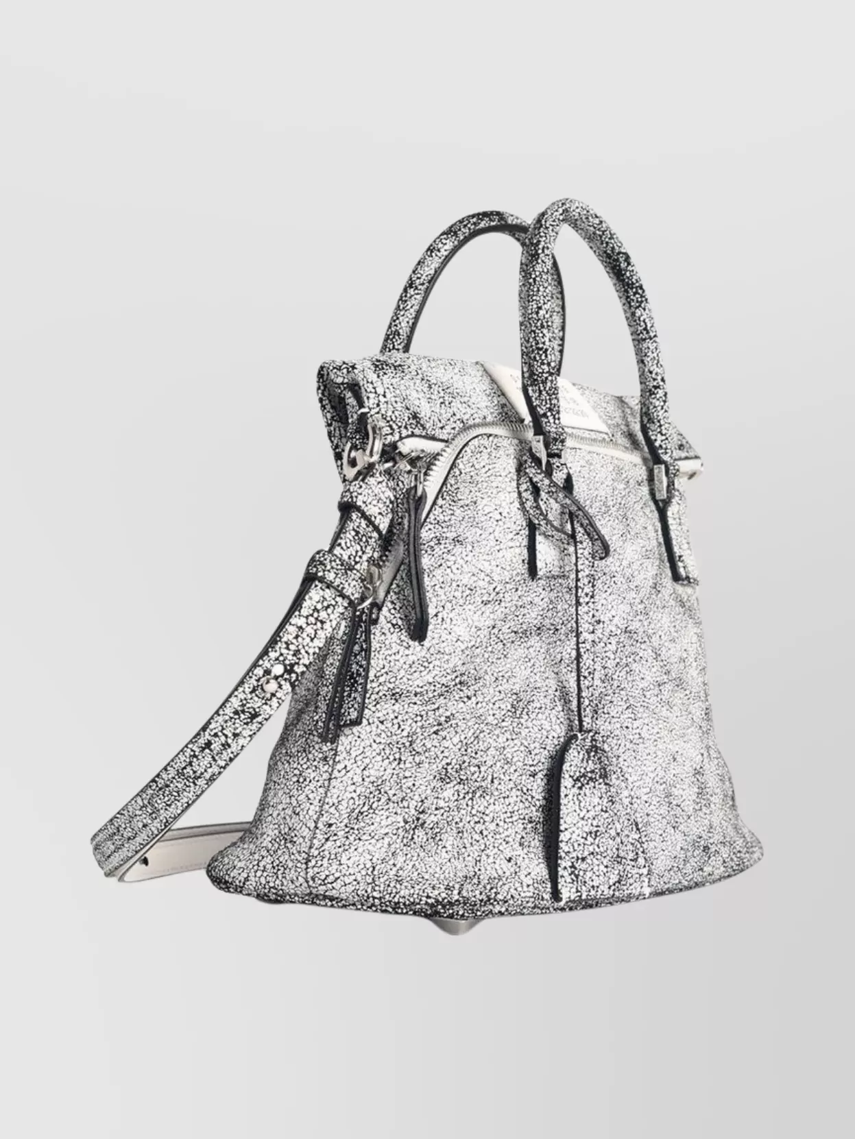Maison Margiela Textured Leather Shoulder Bag With Top Handles