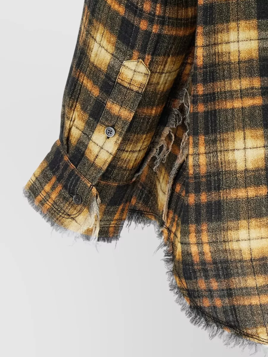 R13 Checked Oversized Cotton Shirt Jacket