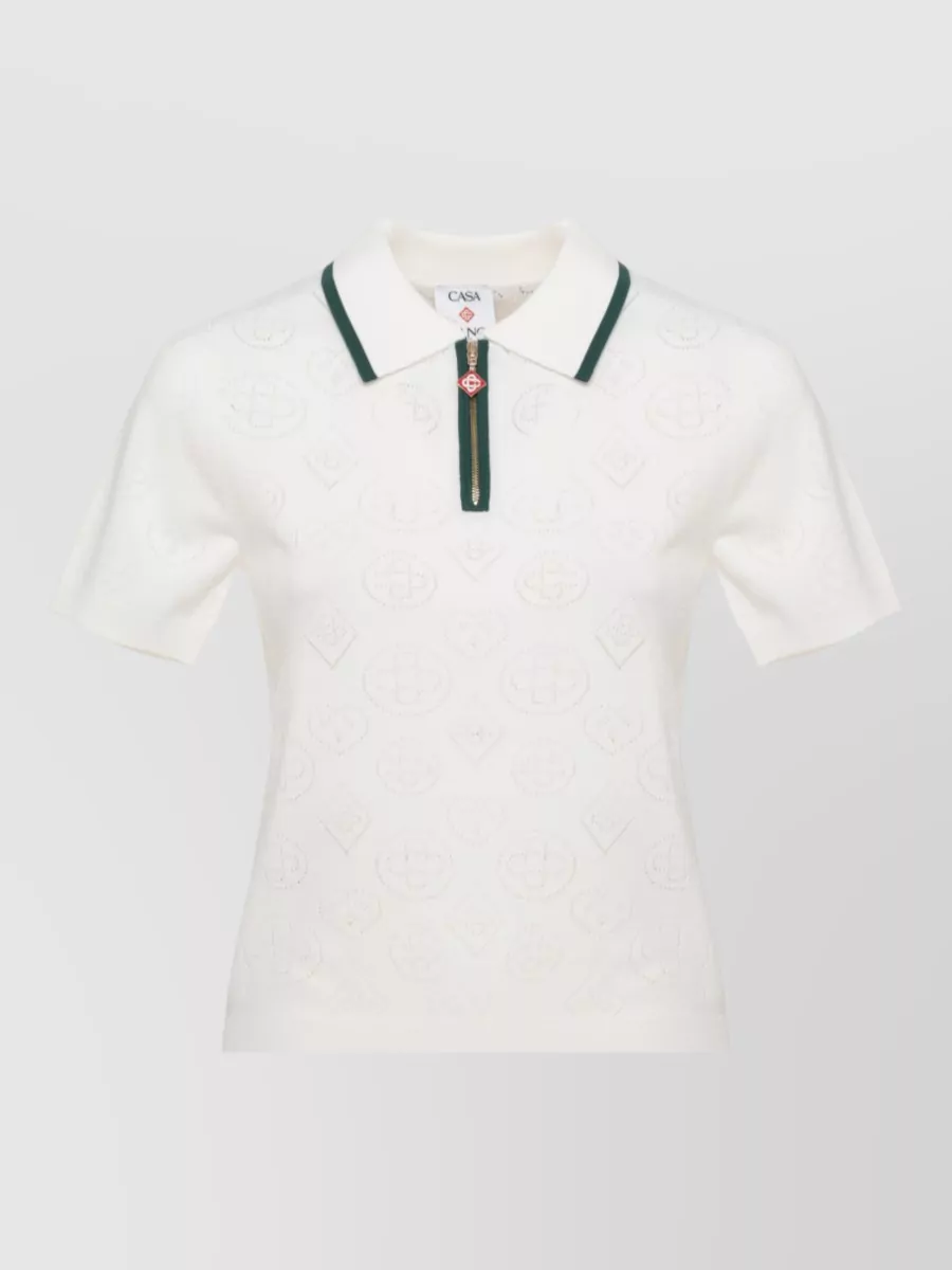 Casablanca ribbed logo polo shirt