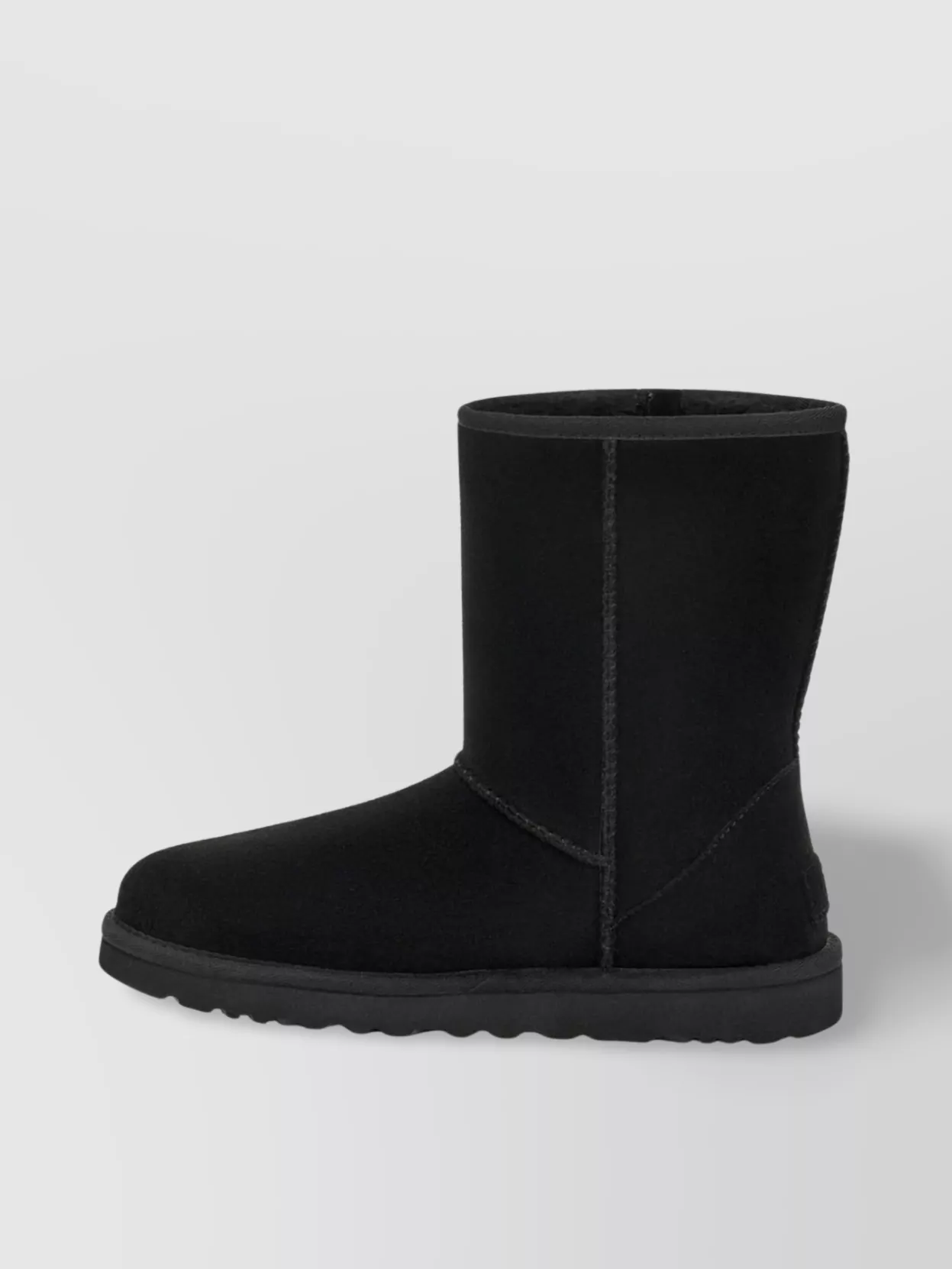 Ugg Short Zipper Round Toe Ribbed Sole Boots