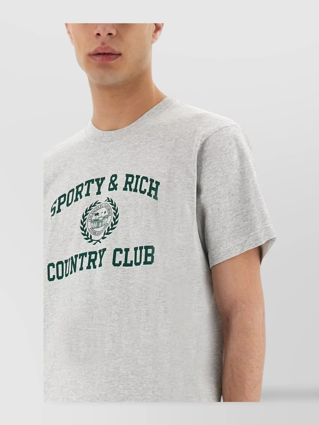 Sporty & Rich College Crew Neck Graphic Print T-Shirt