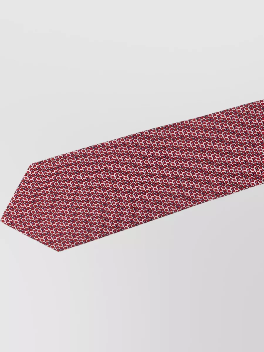 Ferragamo Gancini Motif Tie Diagonal Stripe Detail