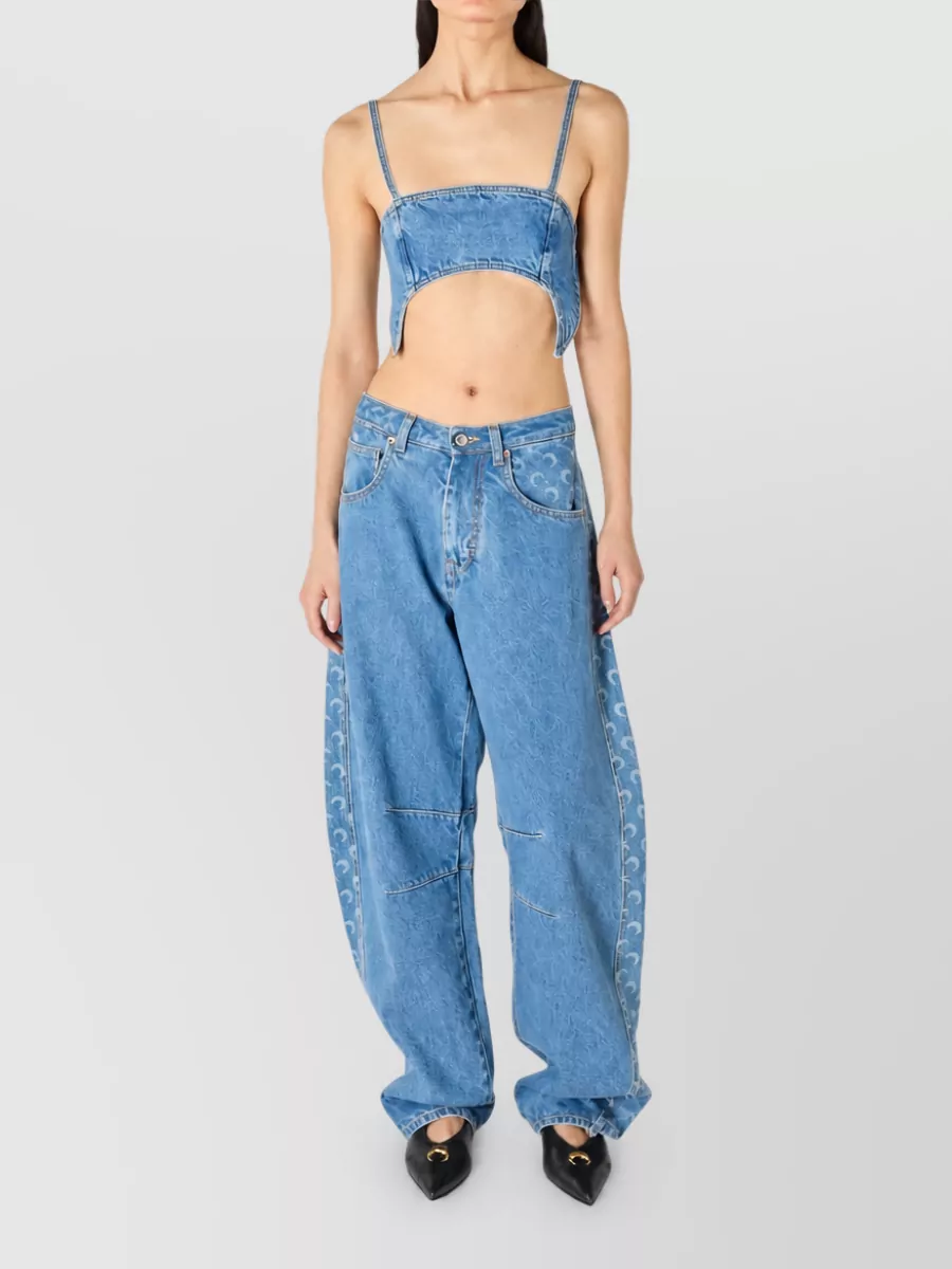 Marine Serre denim cutout top