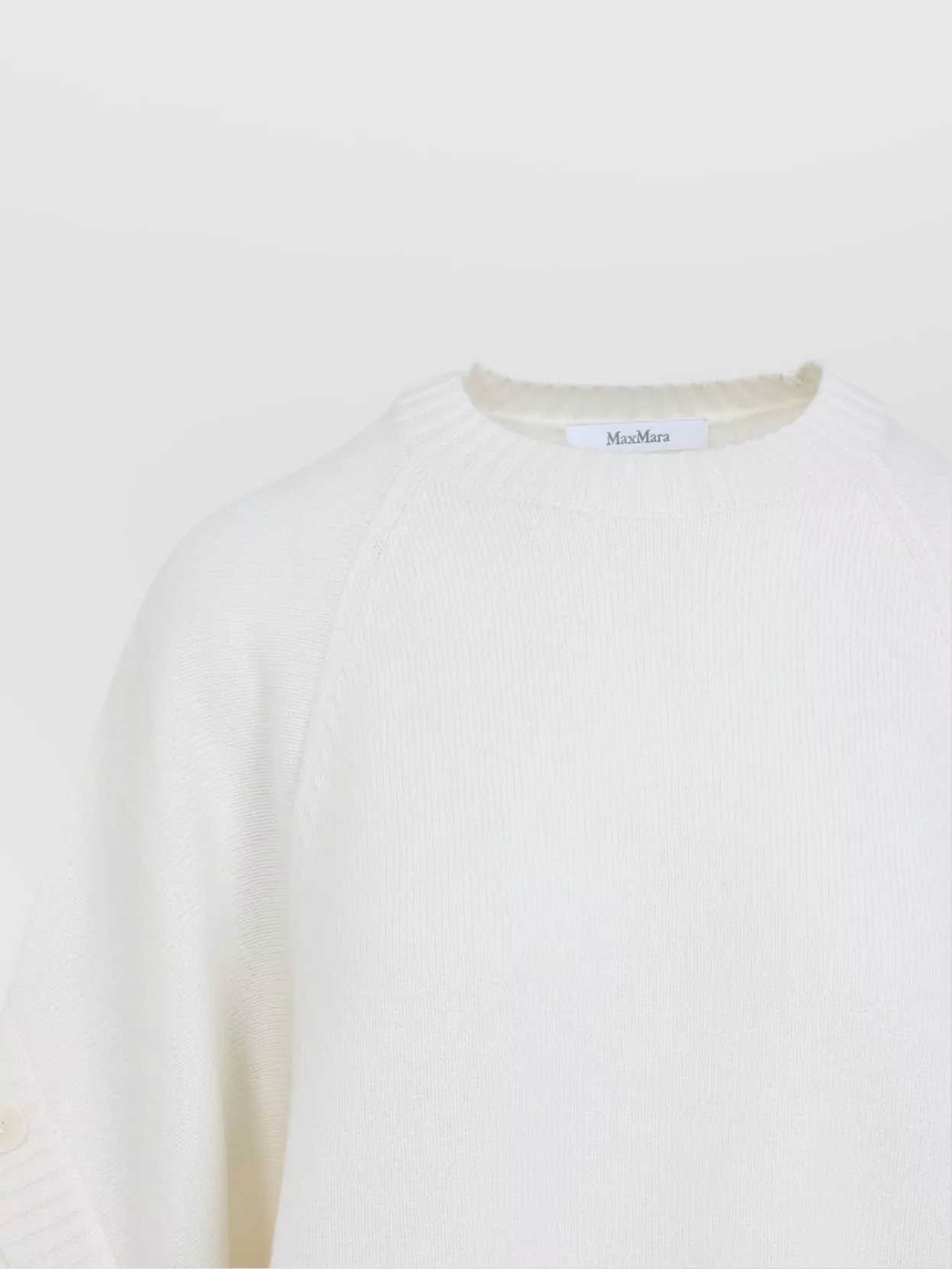 Max Mara Buttoned Cashmere Blend Sweater With Asymmetric Cuffs