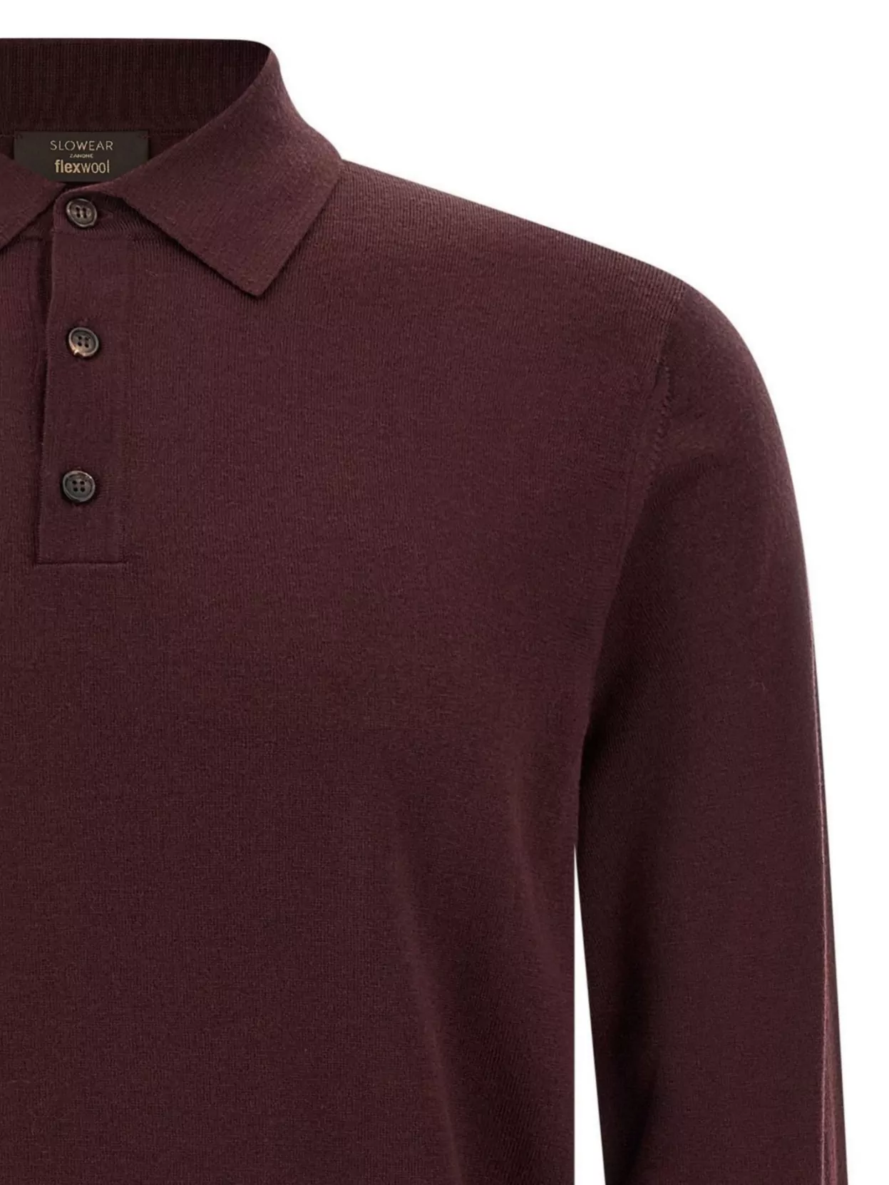 Zanone Wool Polo Shirt Collar Ribbed Cuffs Hem