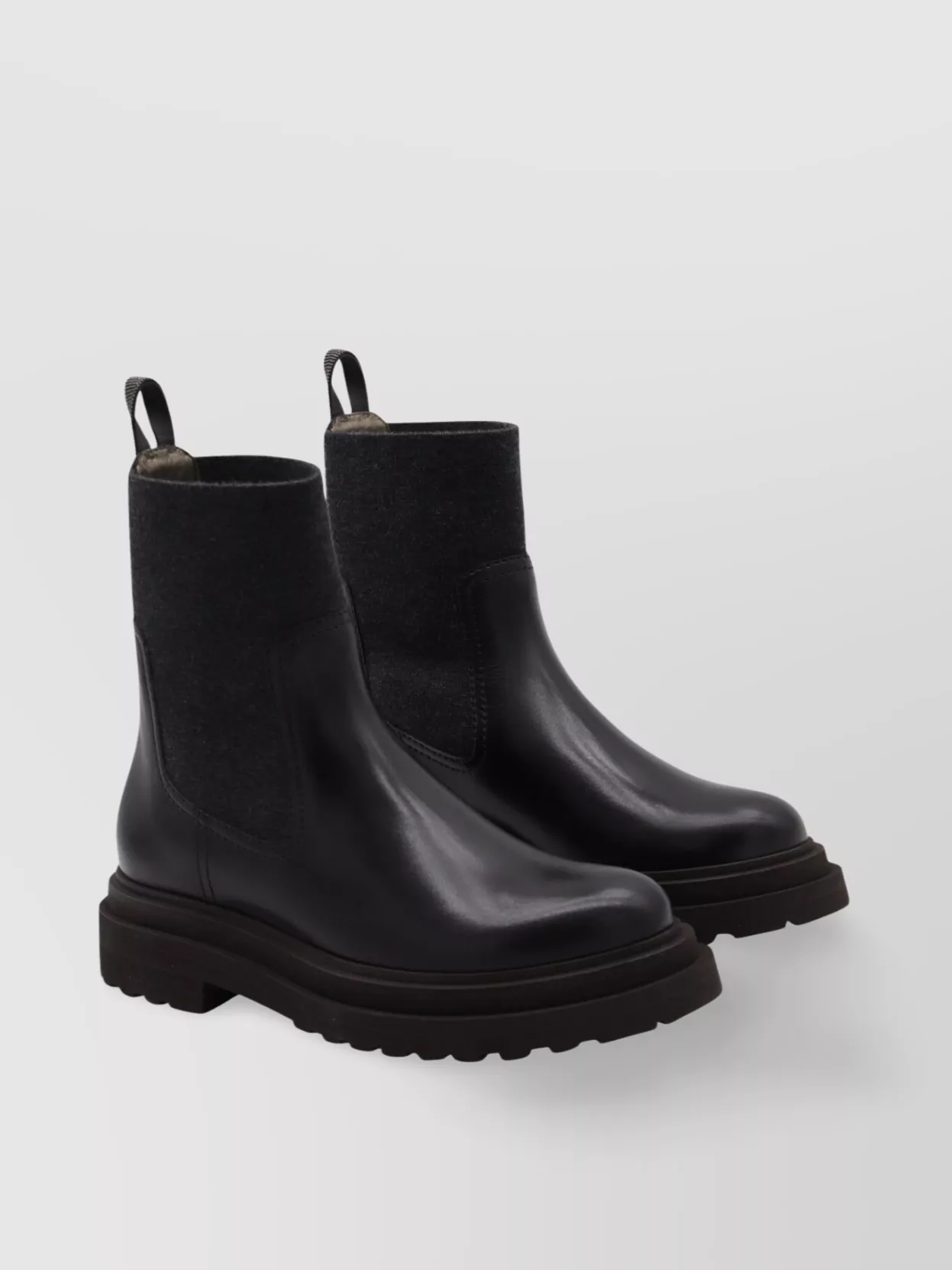 Brunello Cucinelli Chunky Sole Ankle Boots In Black