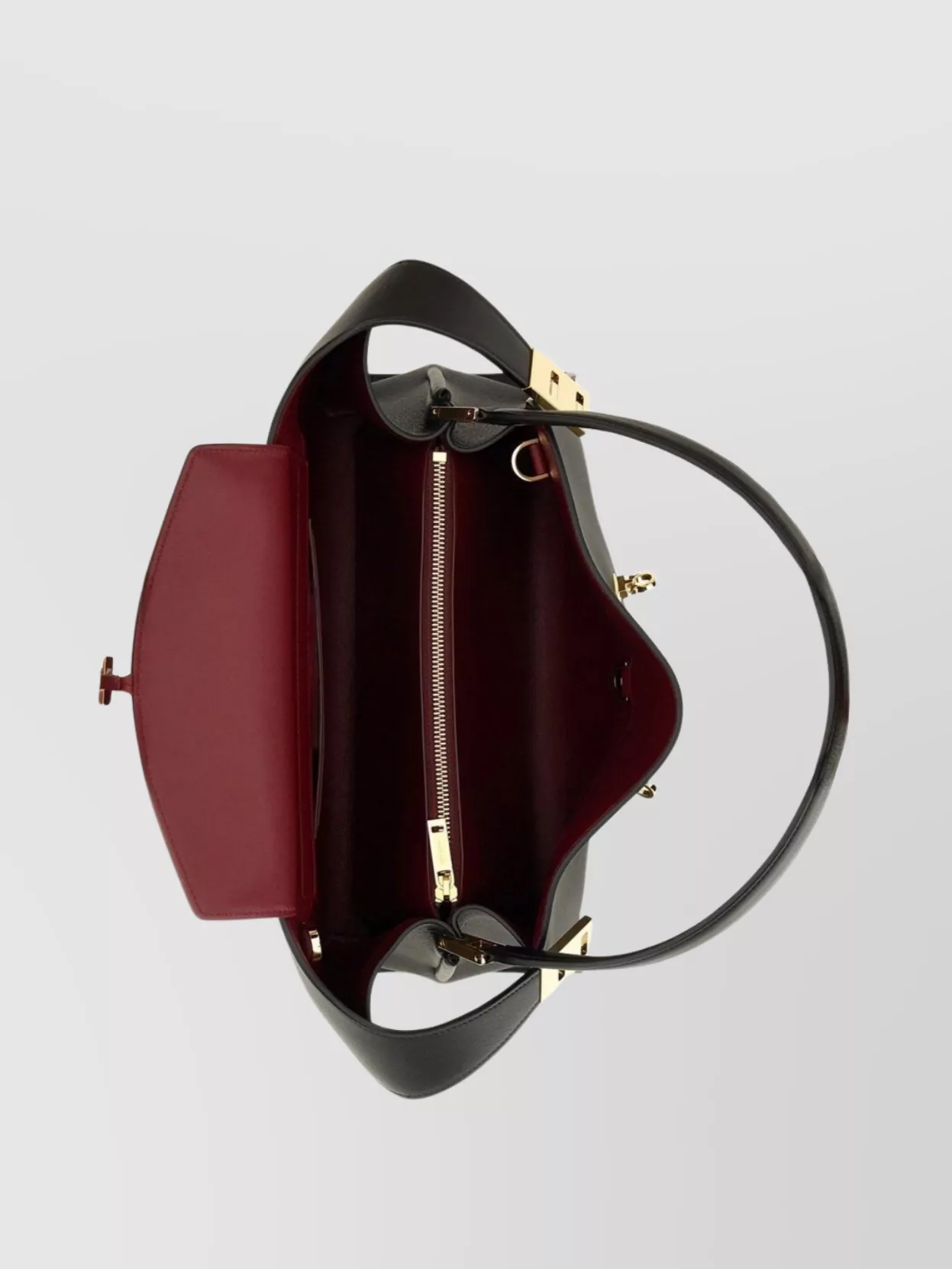 FERRAGAMO STRUCTURED SHOULDER BAG TOP HANDLE